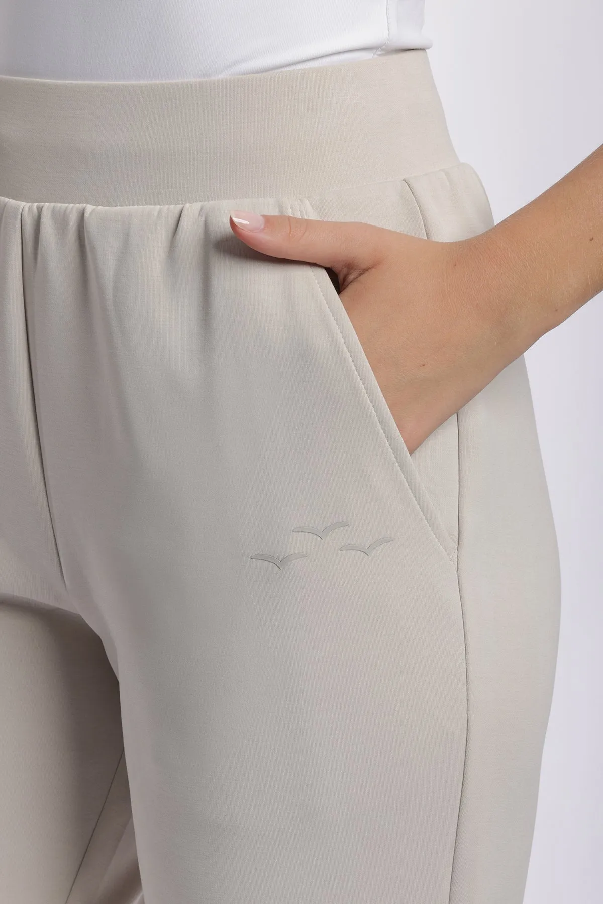 Luxe sueded double knit jogger in bone sold by Lazypants product image thumbnail 4