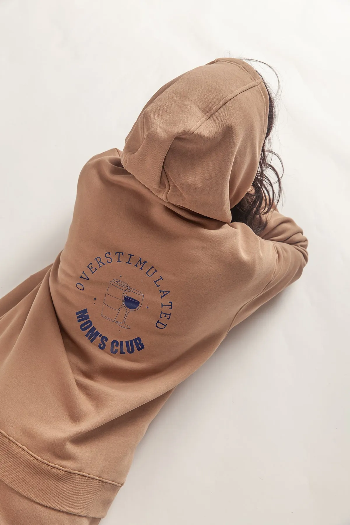 Overstimulated Mom’s Club Hoodie in Camel sold by Lazypants product image thumbnail 4