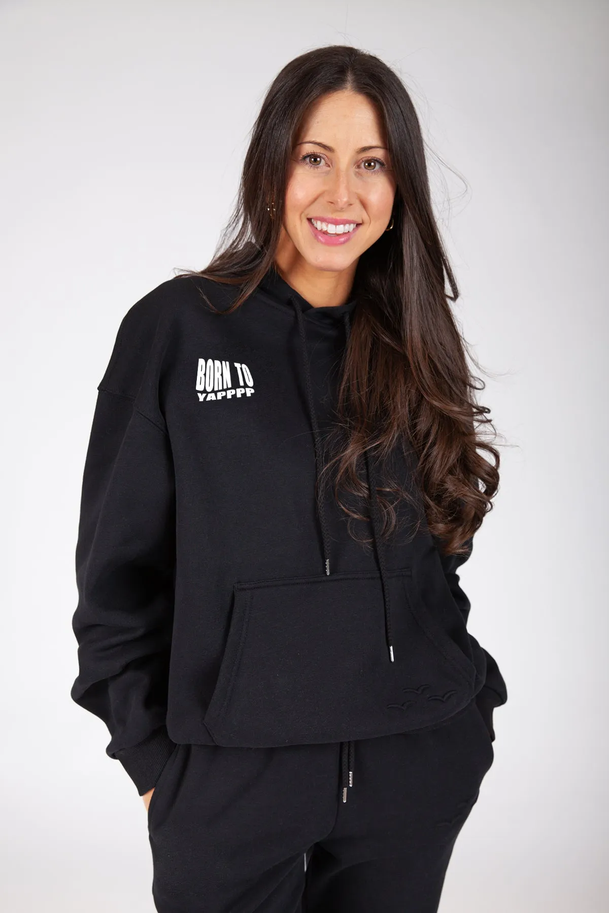 Born to Yap Hoodie in Black sold by Lazypants