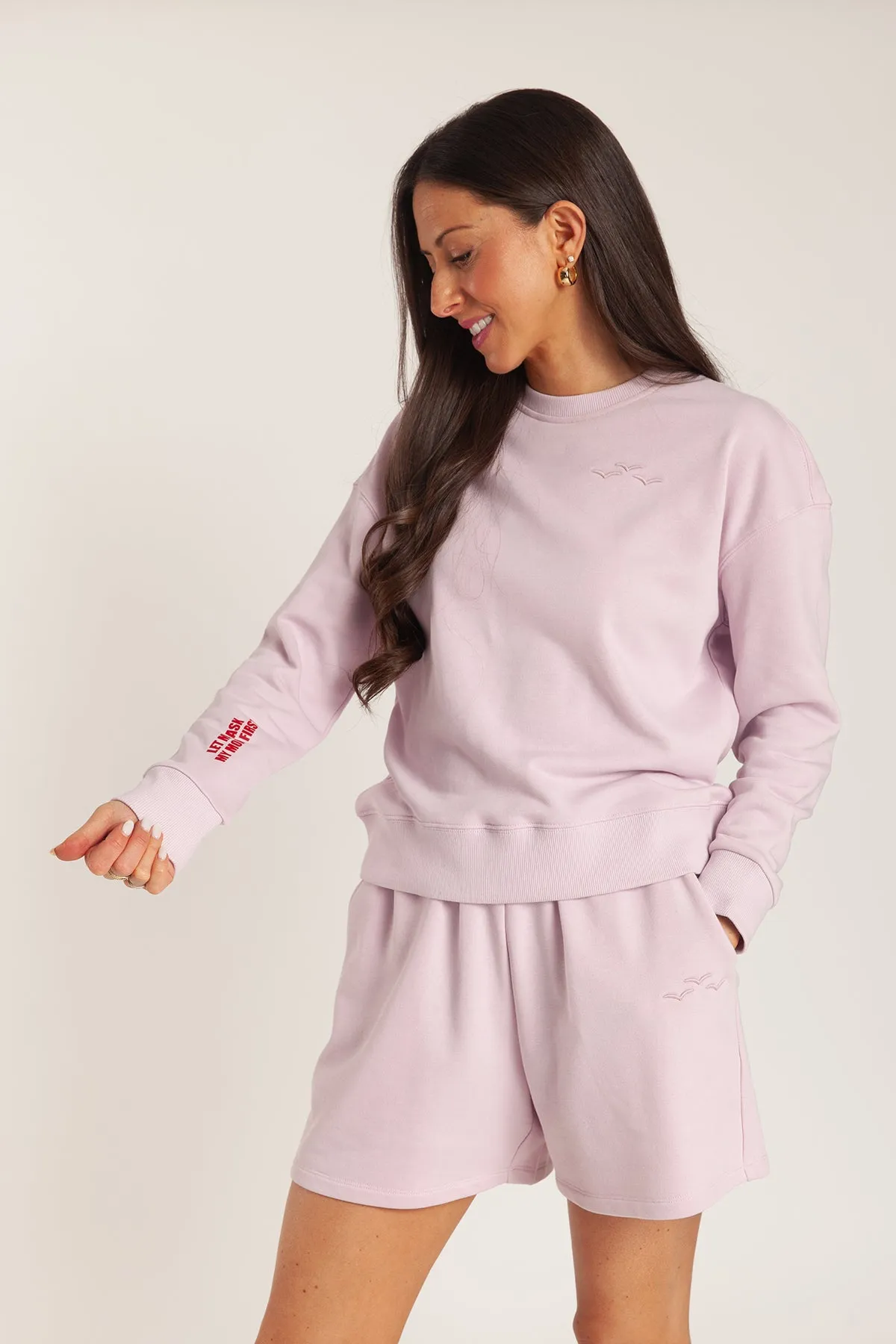 Let me Ask my mom first hoodie in lilac pink sold by Lazypants