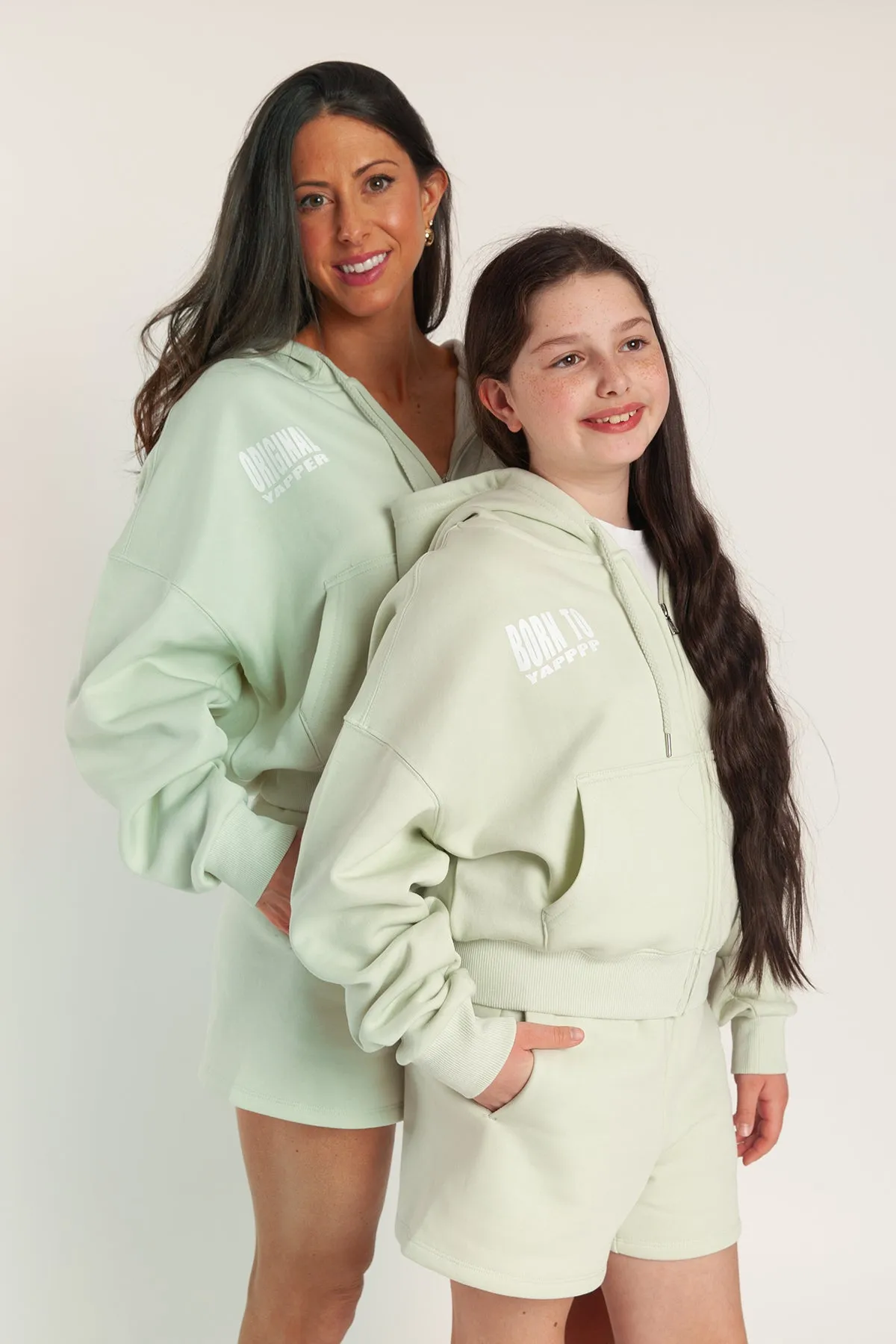 Born to Yap Zip Up Hoodie in silver green sold by Lazypants product image thumbnail 4