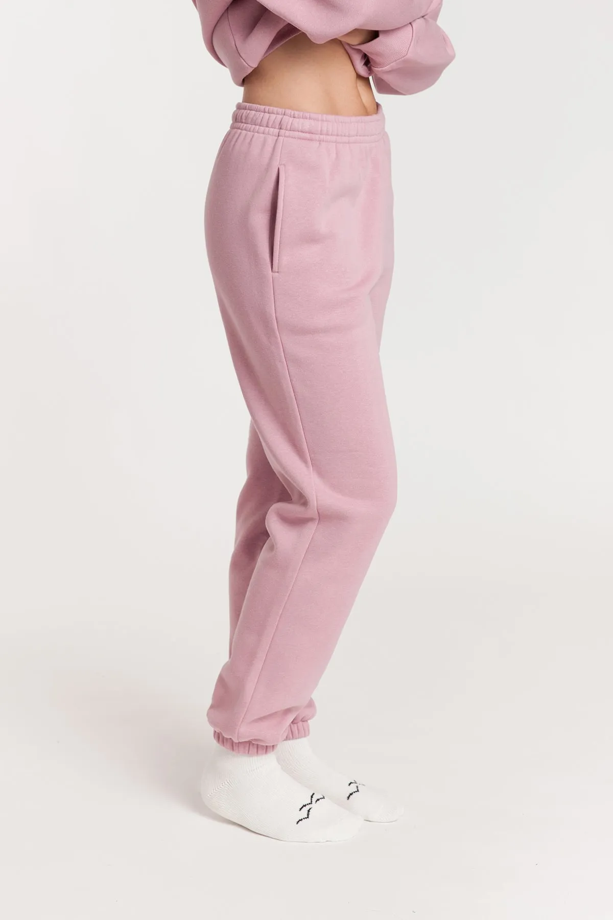 Fleece Regular Fit Sweatpants in rose sold by Lazypants product image thumbnail 4