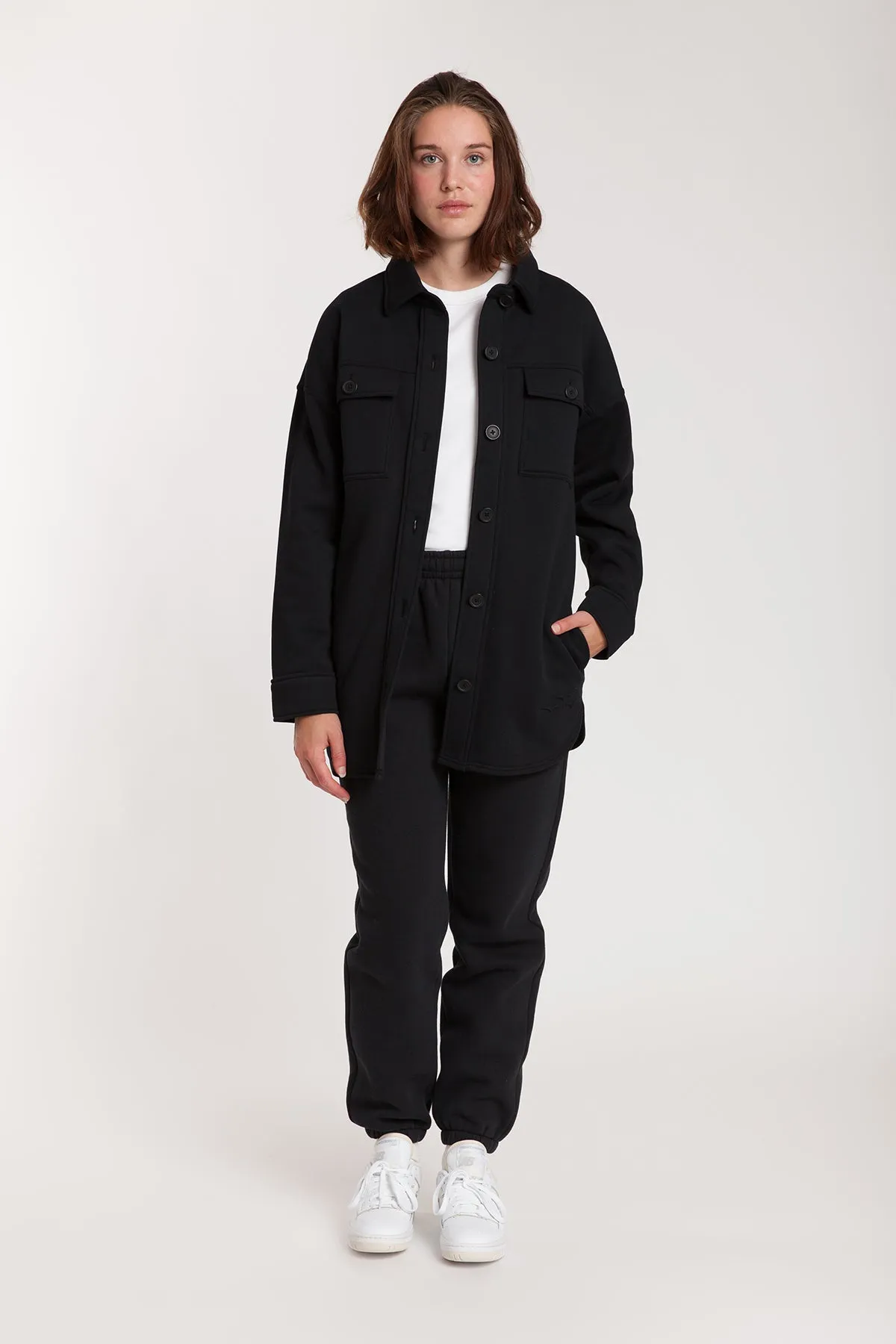 Amber Fleece Shacket in Black sold by Lazypants product image thumbnail 4
