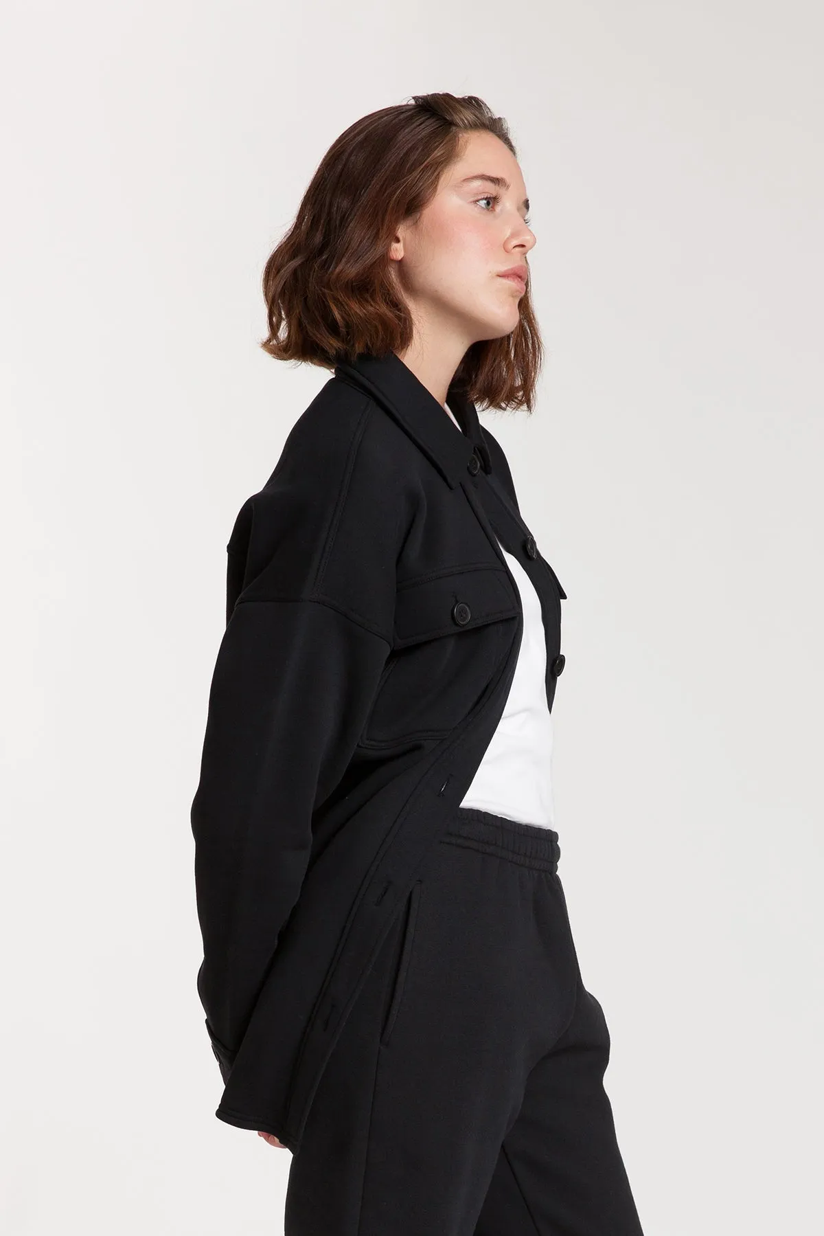 Amber Fleece Shacket in Black sold by Lazypants product image thumbnail 3