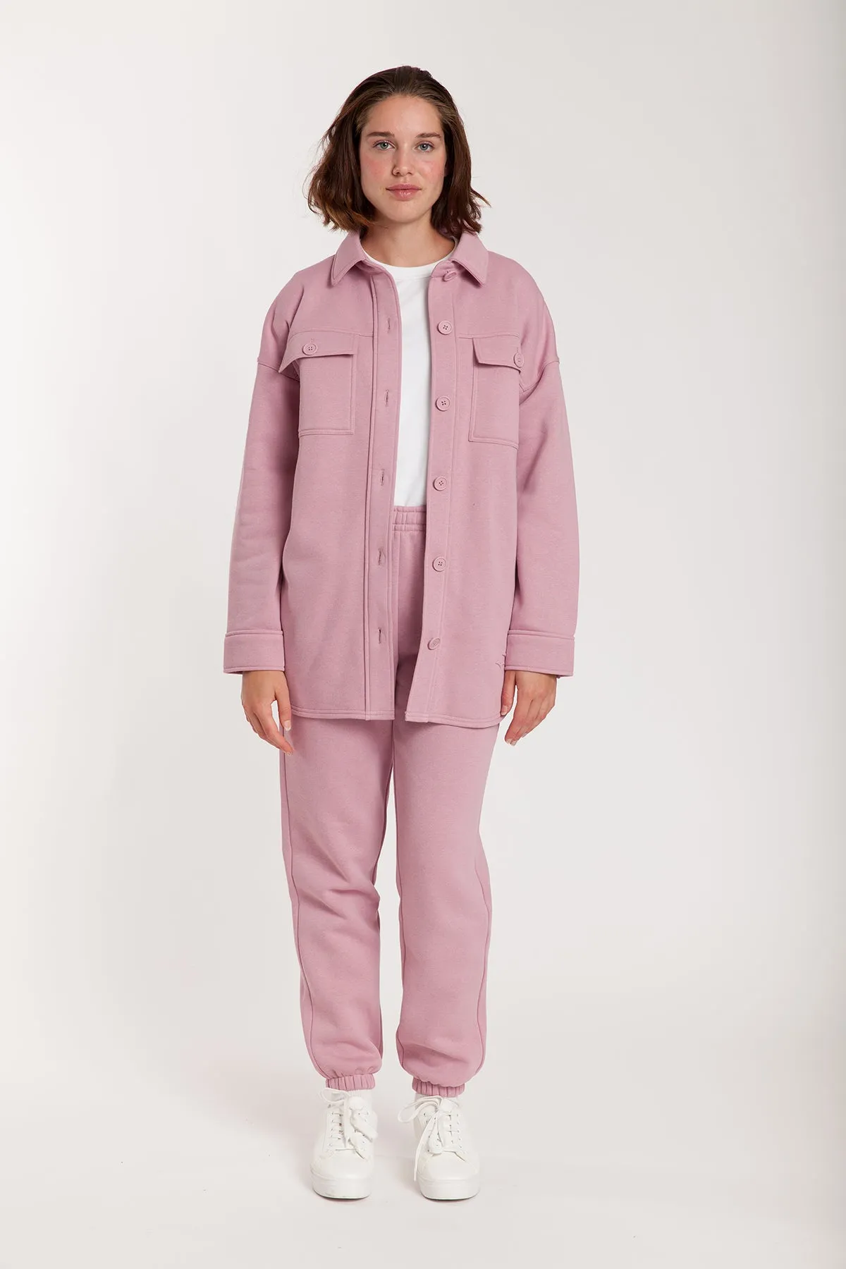 Amber Fleece Shacket in Rose sold by Lazypants product image thumbnail 4