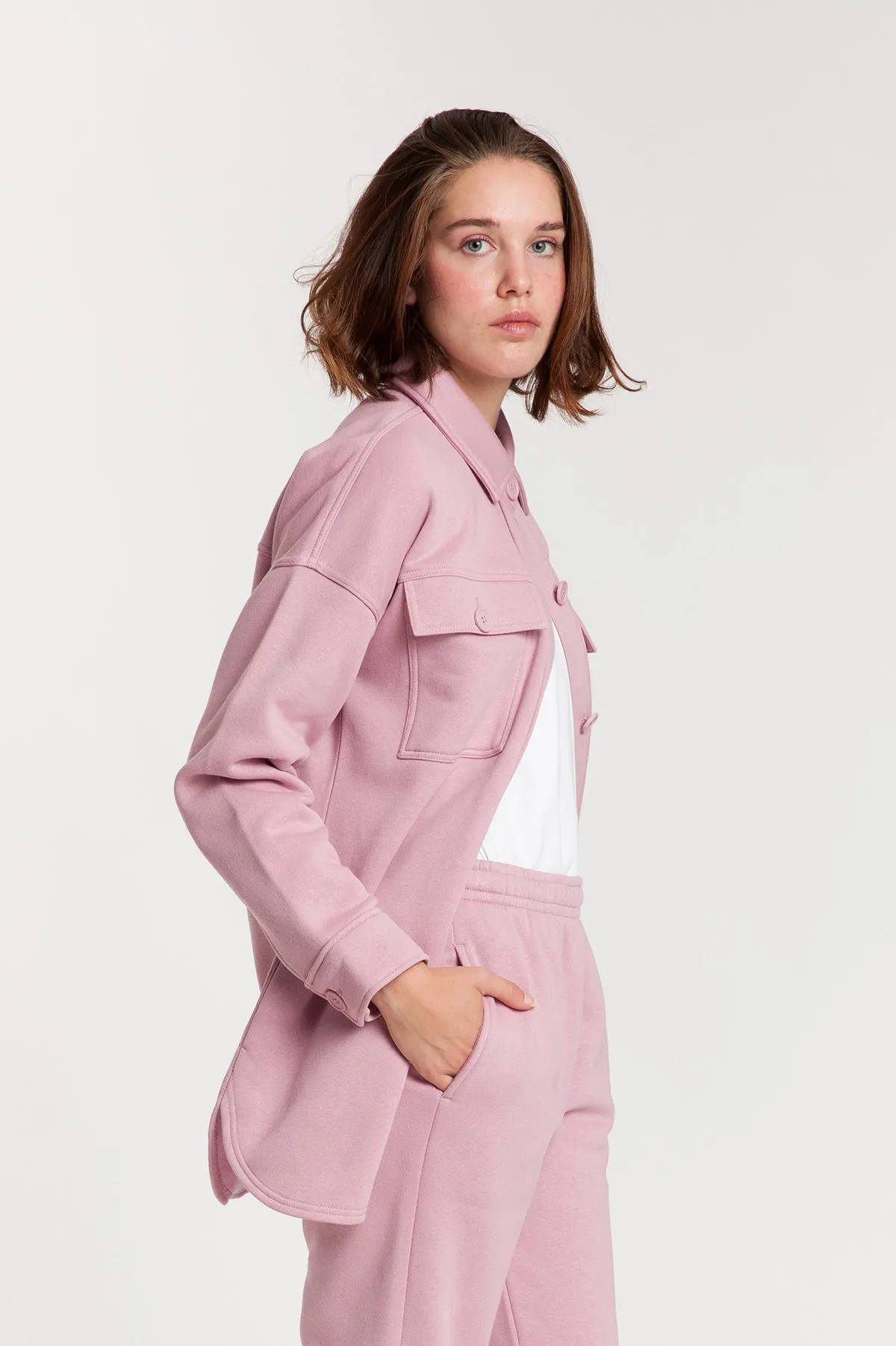 Amber Fleece Shacket in Rose sold by Lazypants product image thumbnail 3