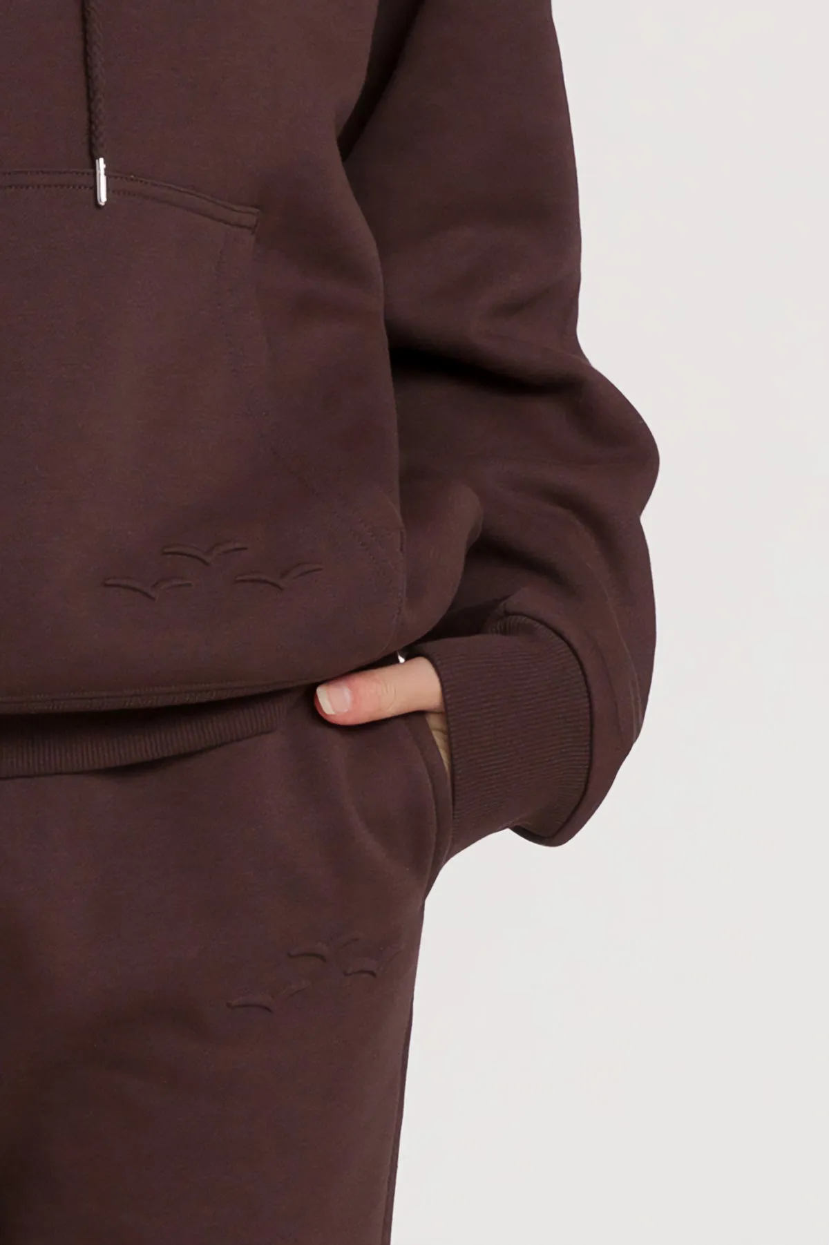 Women’s premium fleece relaxed sweatsuit set in espresso sold by Lazypants product image thumbnail 5