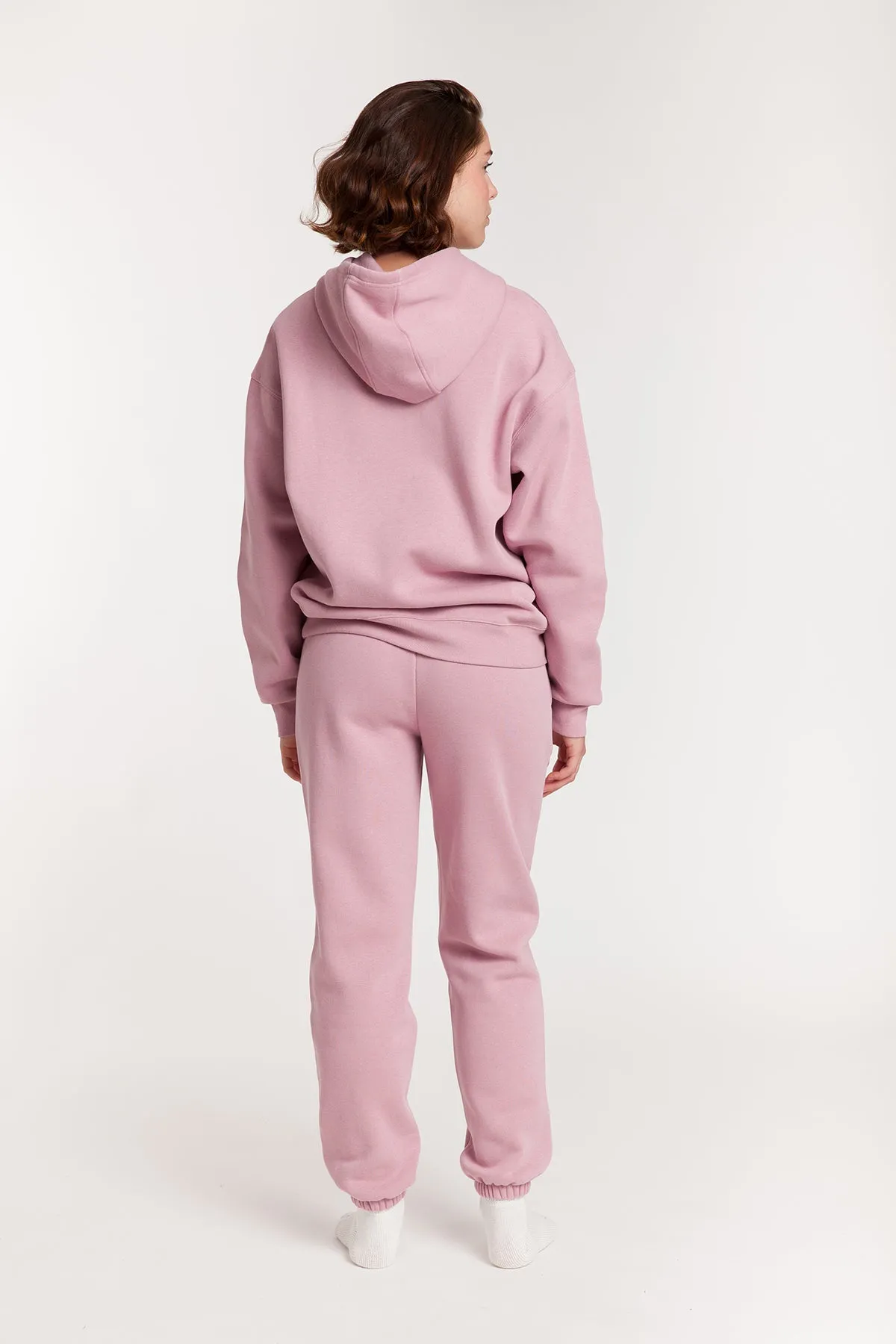 Women’s premium fleece relaxed sweatsuit set in rose sold by Lazypants product image thumbnail 2