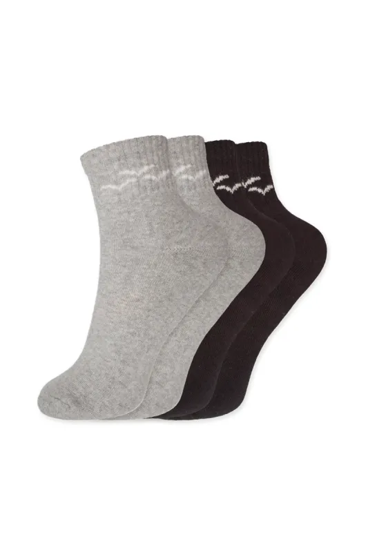Lazy 2-Pack ankle socks grey/black combo sold by Lazypants