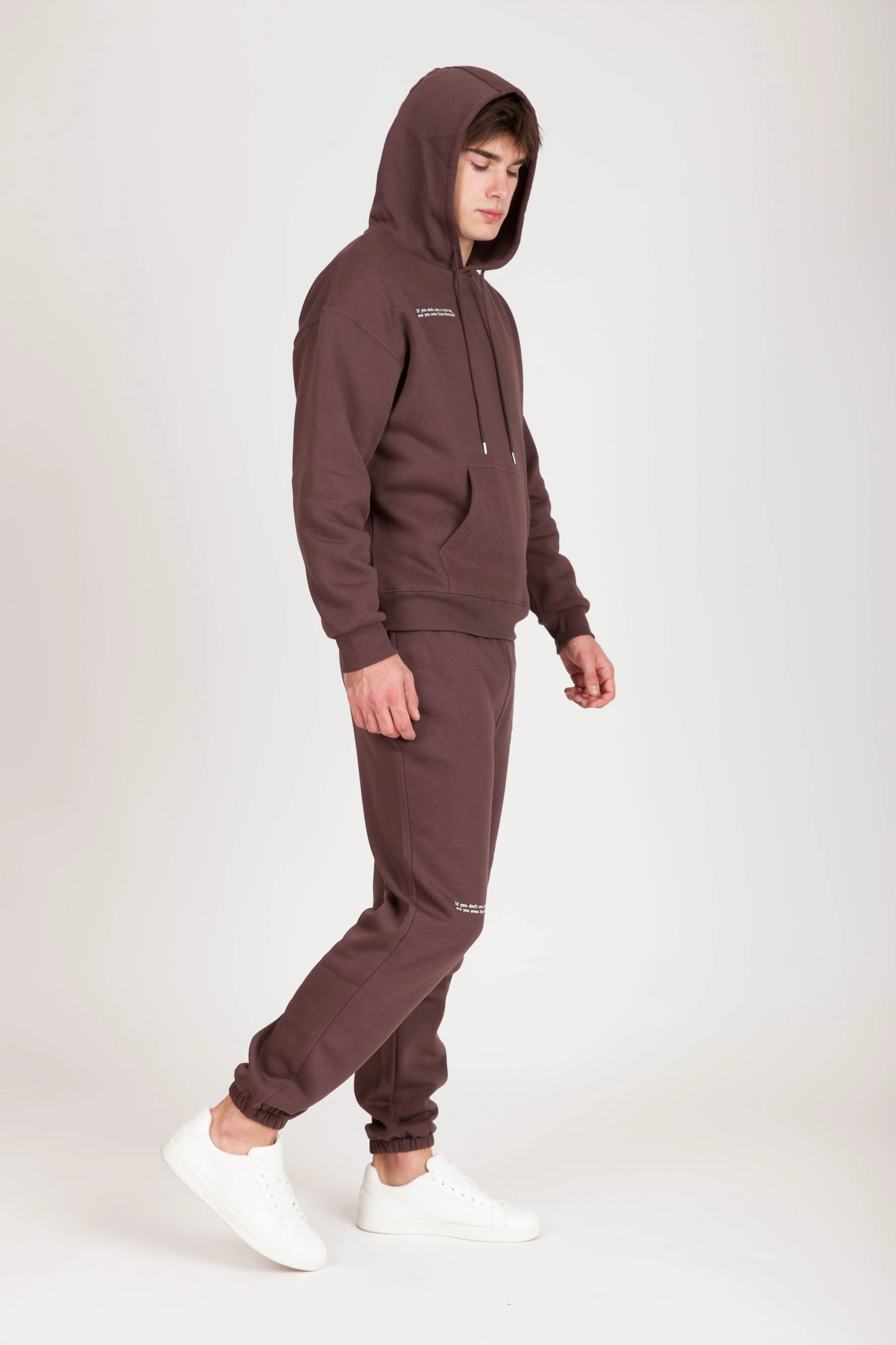 MEN'S "ARE YOU EVEN FROM MONTREAL" TRACKSUIT IN ESPRESSO sold by Lazypants product image thumbnail 3