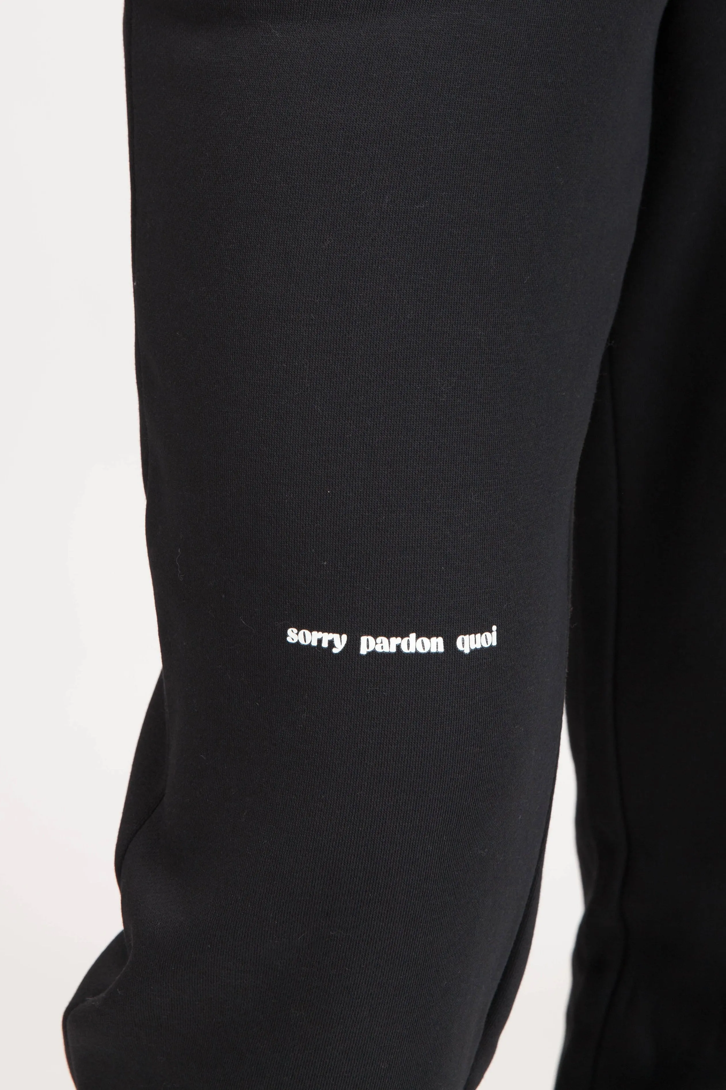 "SORRY PARDON QUOI" Men's Joggers in black sold by Lazypants product image thumbnail 2