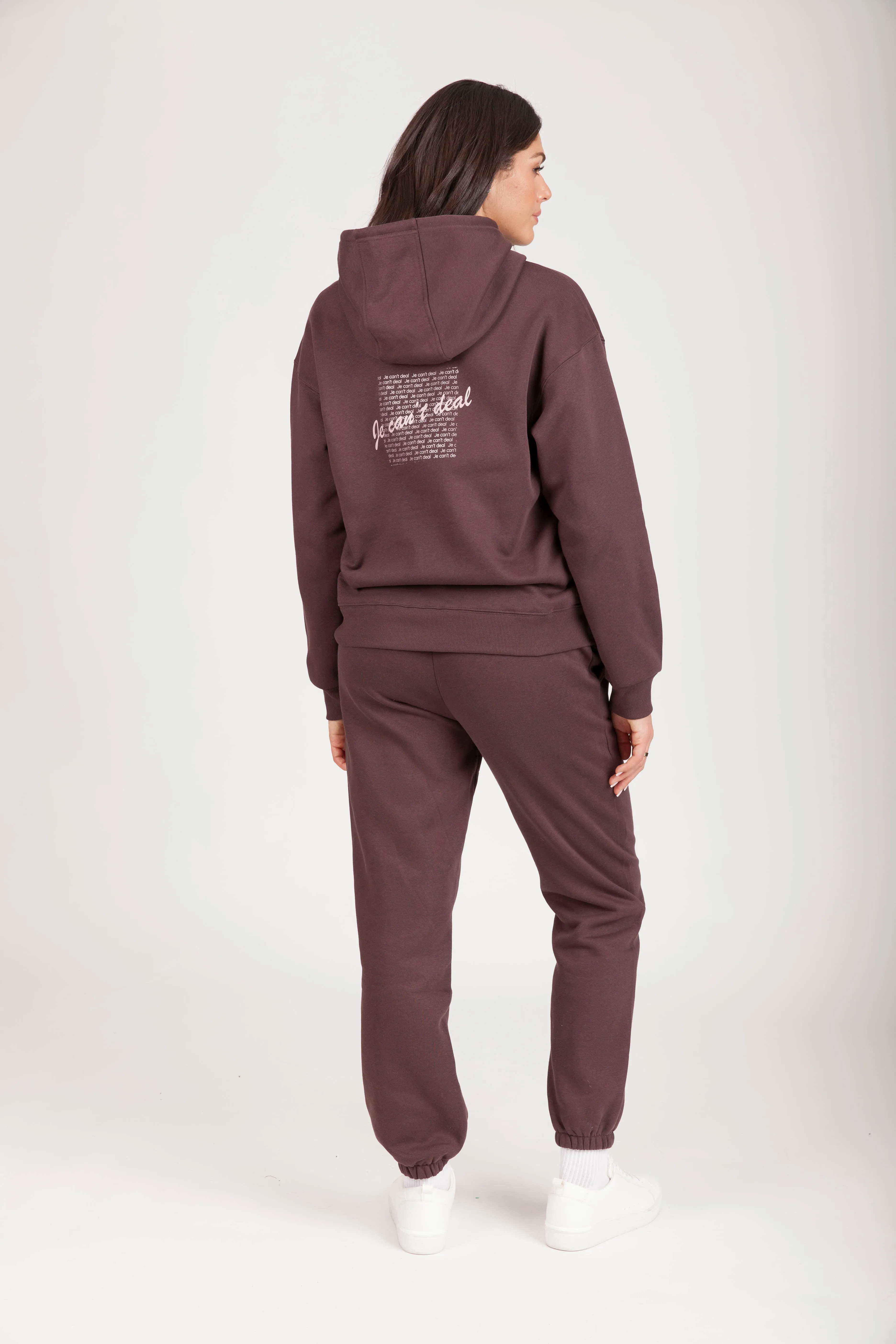 "JE CAN'T DEAL" TRACKSUIT in ESPRESSO sold by Lazypants product image thumbnail 4