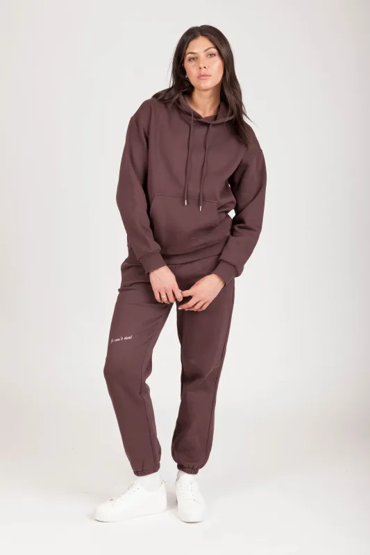 "JE CAN'T DEAL" TRACKSUIT in ESPRESSO sold by Lazypants
