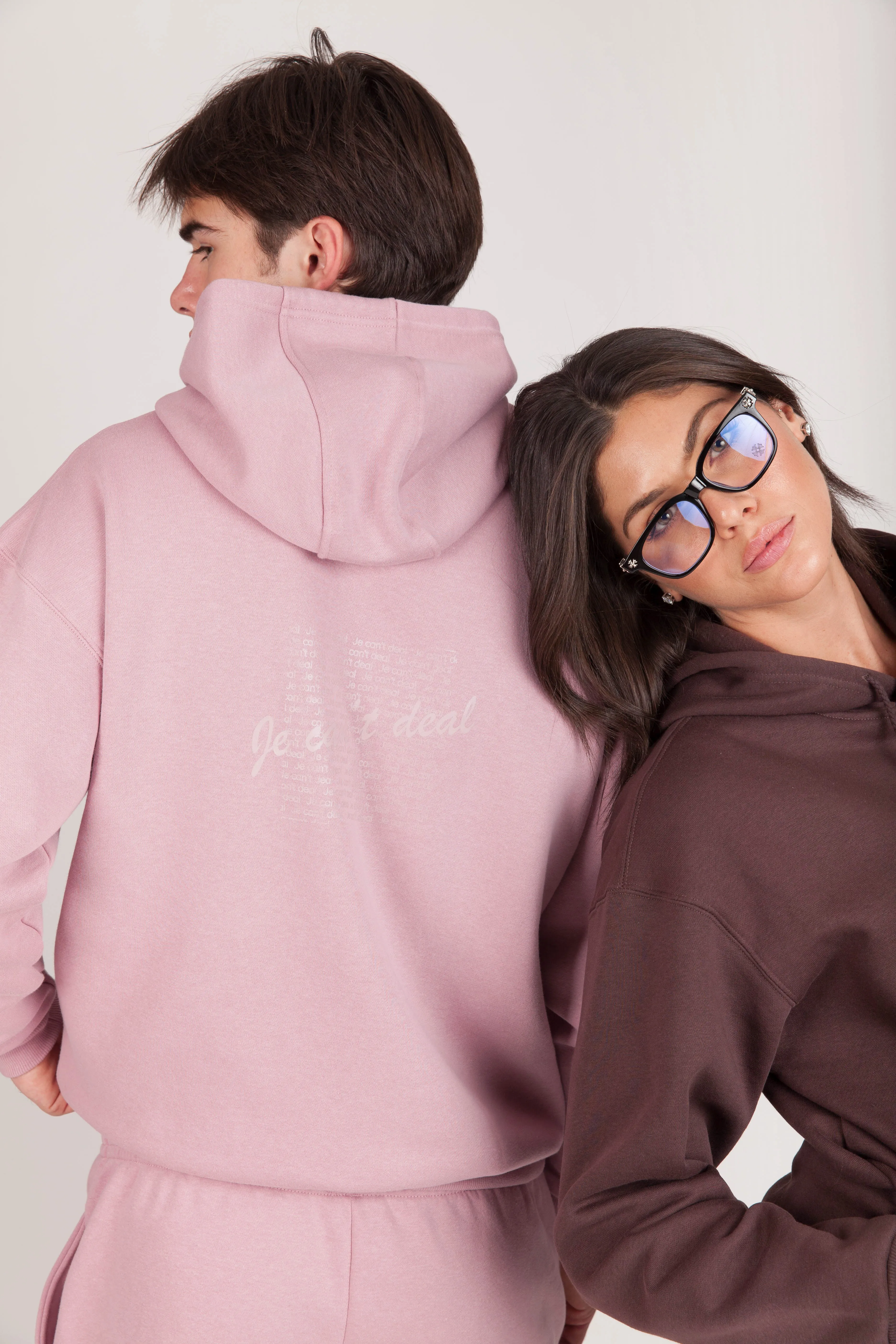 "JE CAN'T DEAL" HOODIE in ROSE sold by Lazypants product image thumbnail 4
