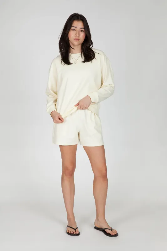 Soft-Touch Fleece Sweatshirt in Butter Yellow made by Lazypants