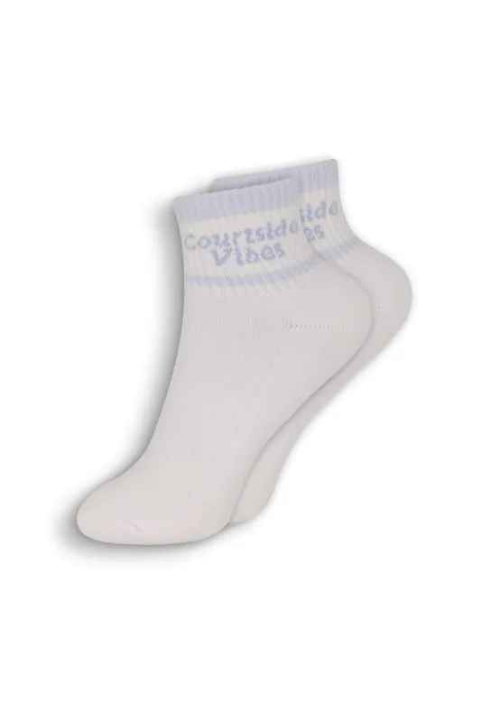 Ankle socks in White / Ice Blue made by Lazypants