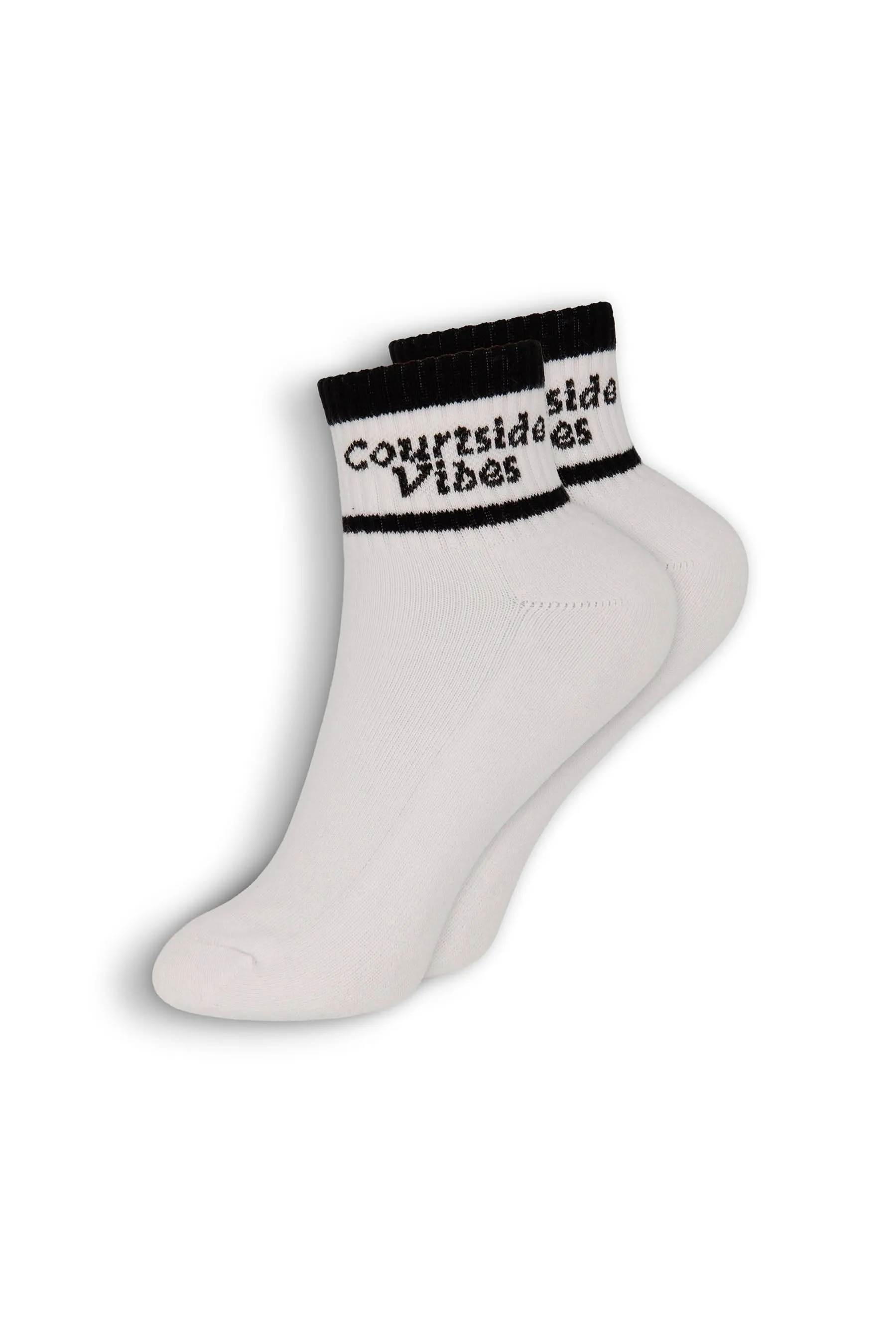 Ankle socks in White / Black sold by Lazypants