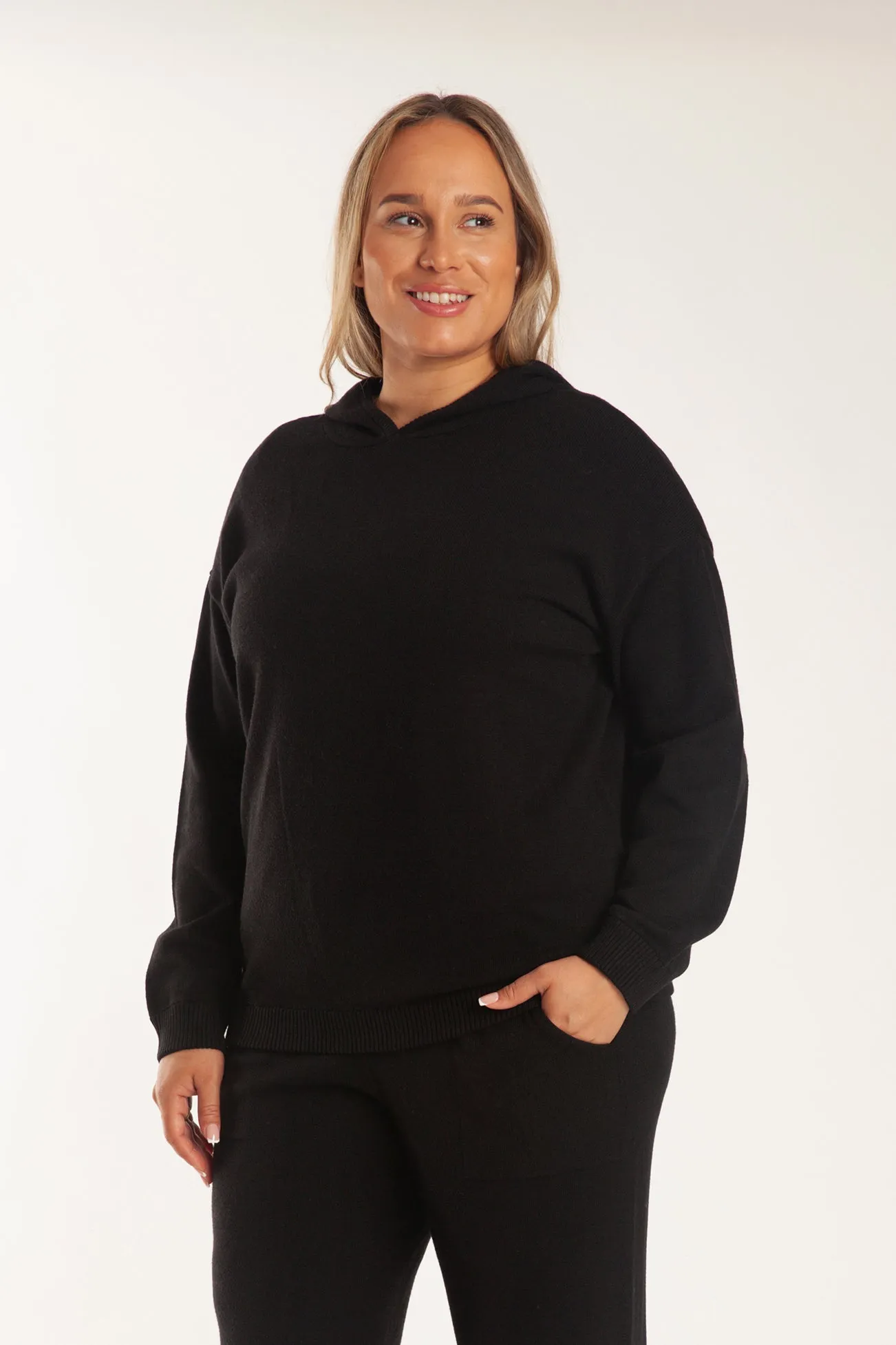 Sweater Knit Hoodie in Black sold by Lazypants product image thumbnail 5