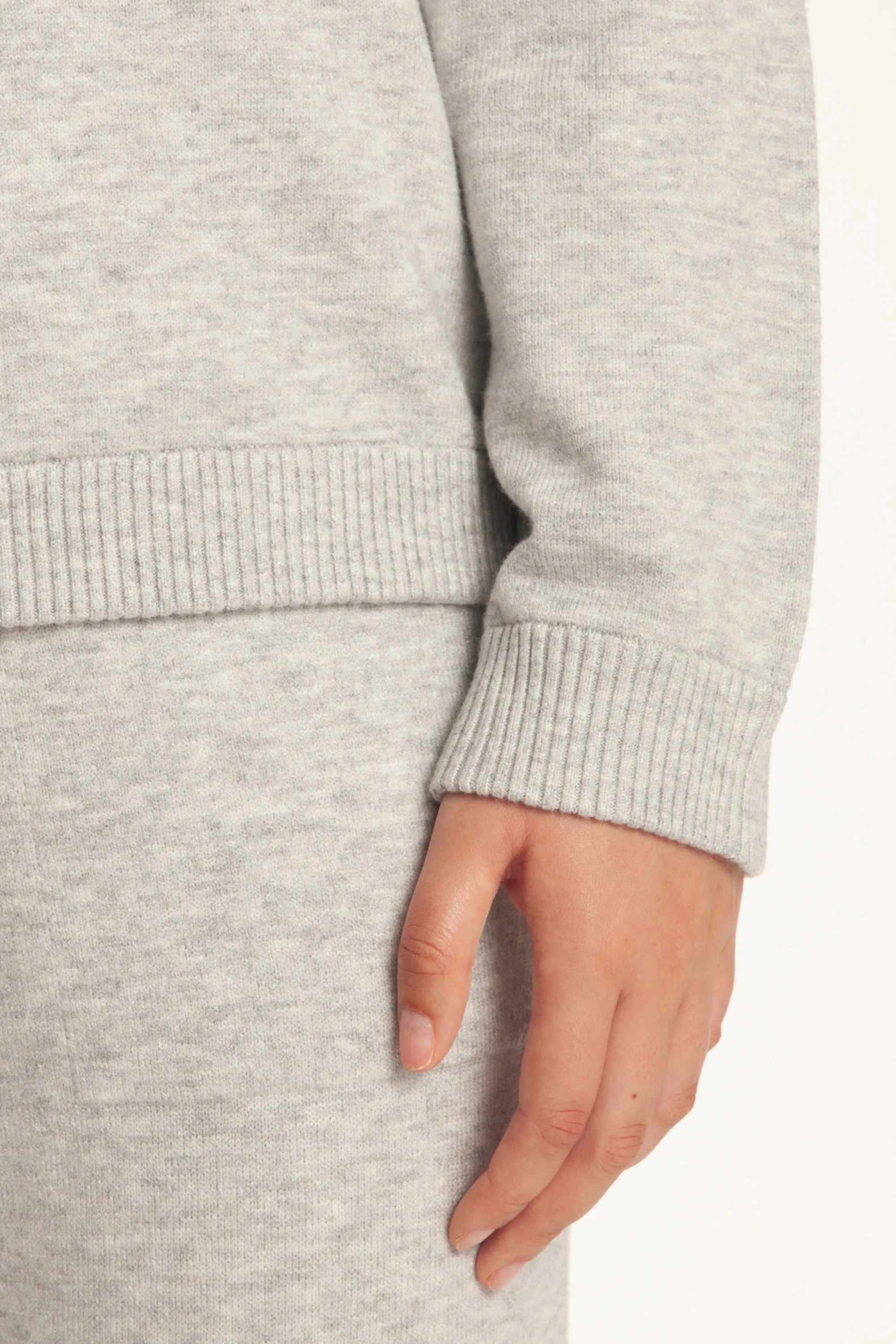 Sweater Knit Hoodie in Light Heather Grey sold by Lazypants product image thumbnail 4