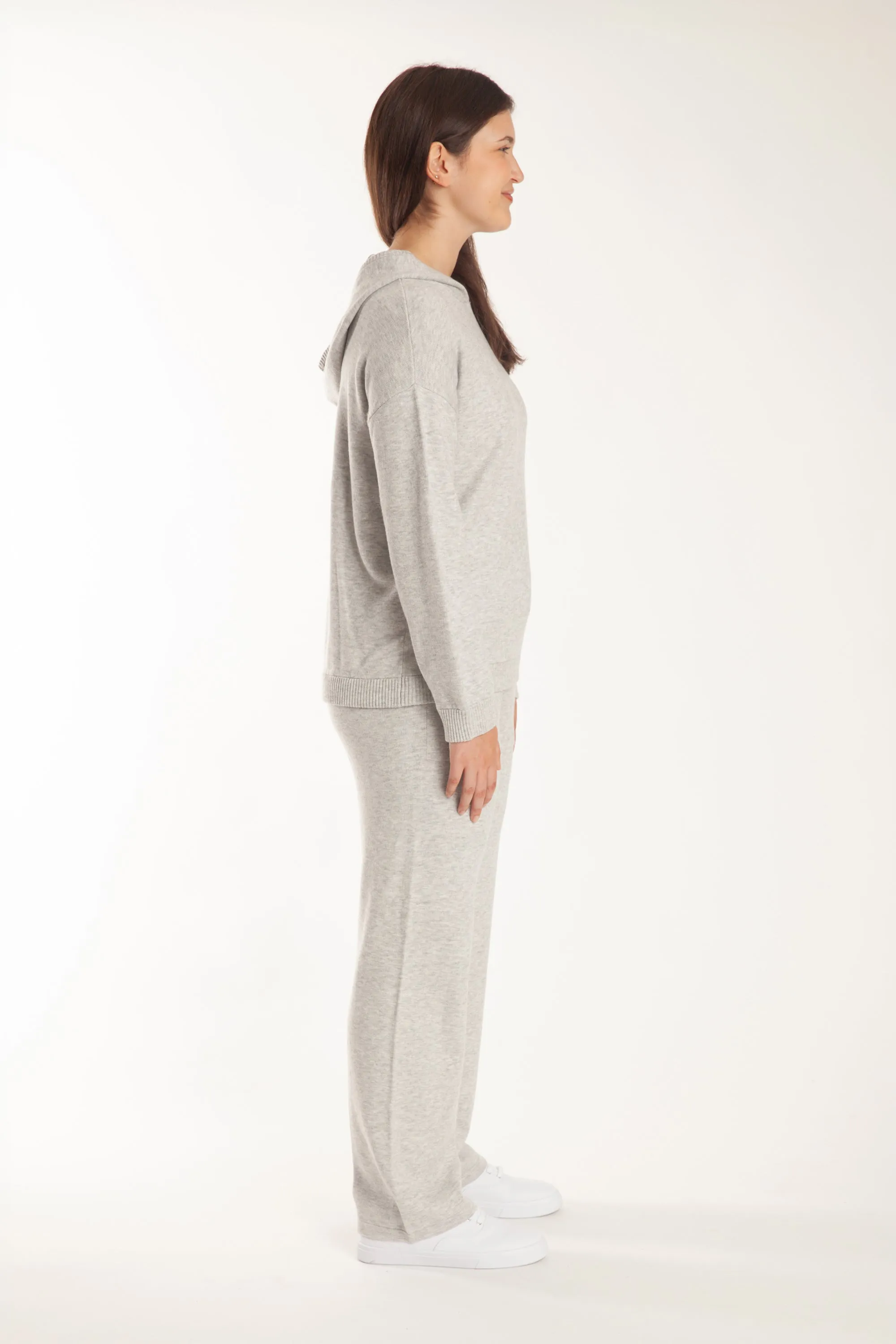 Sweater Knit Hoodie in Light Heather Grey sold by Lazypants product image thumbnail 2