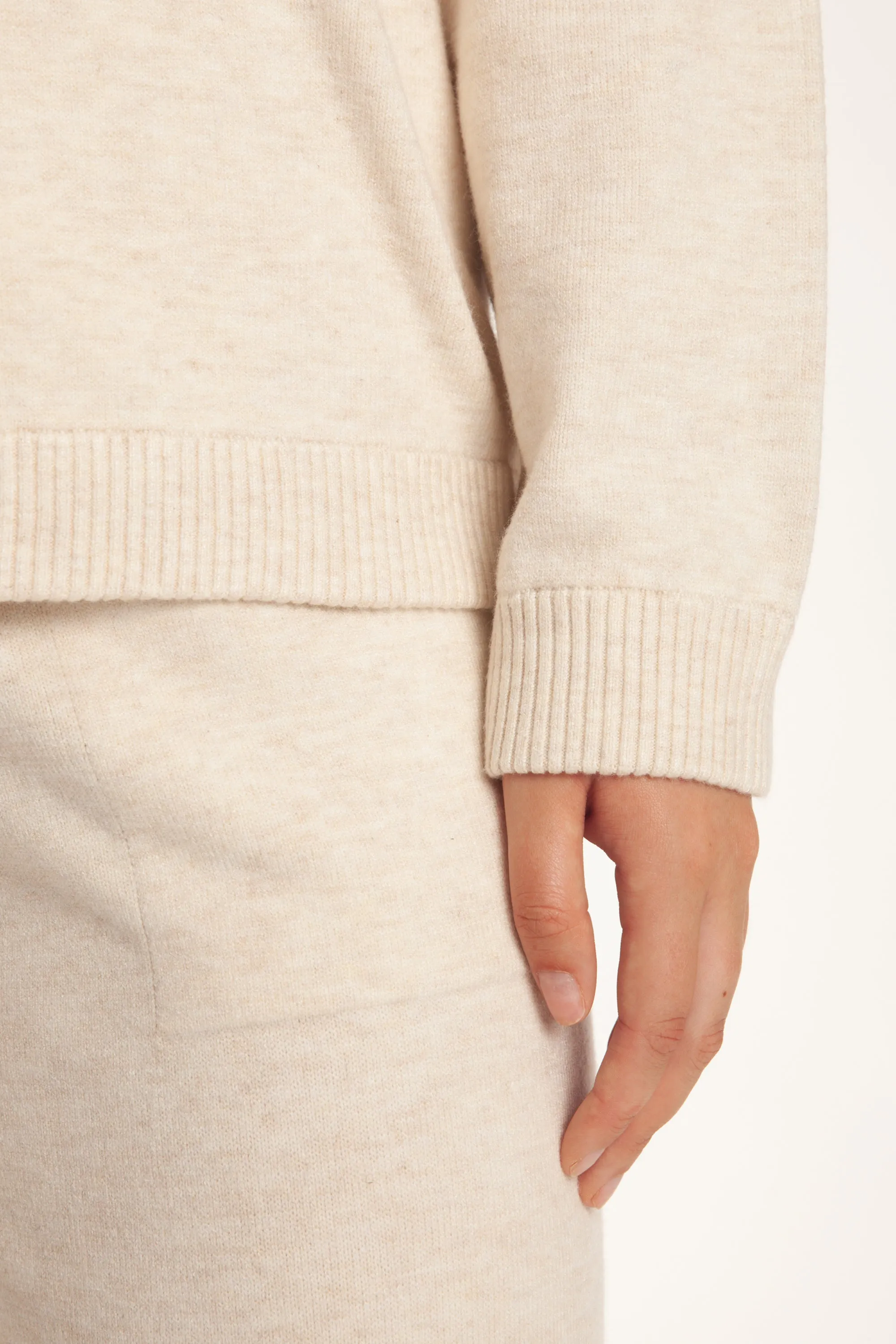 Sweater Knit Hoodie in Heather Beige sold by Lazypants product image thumbnail 4