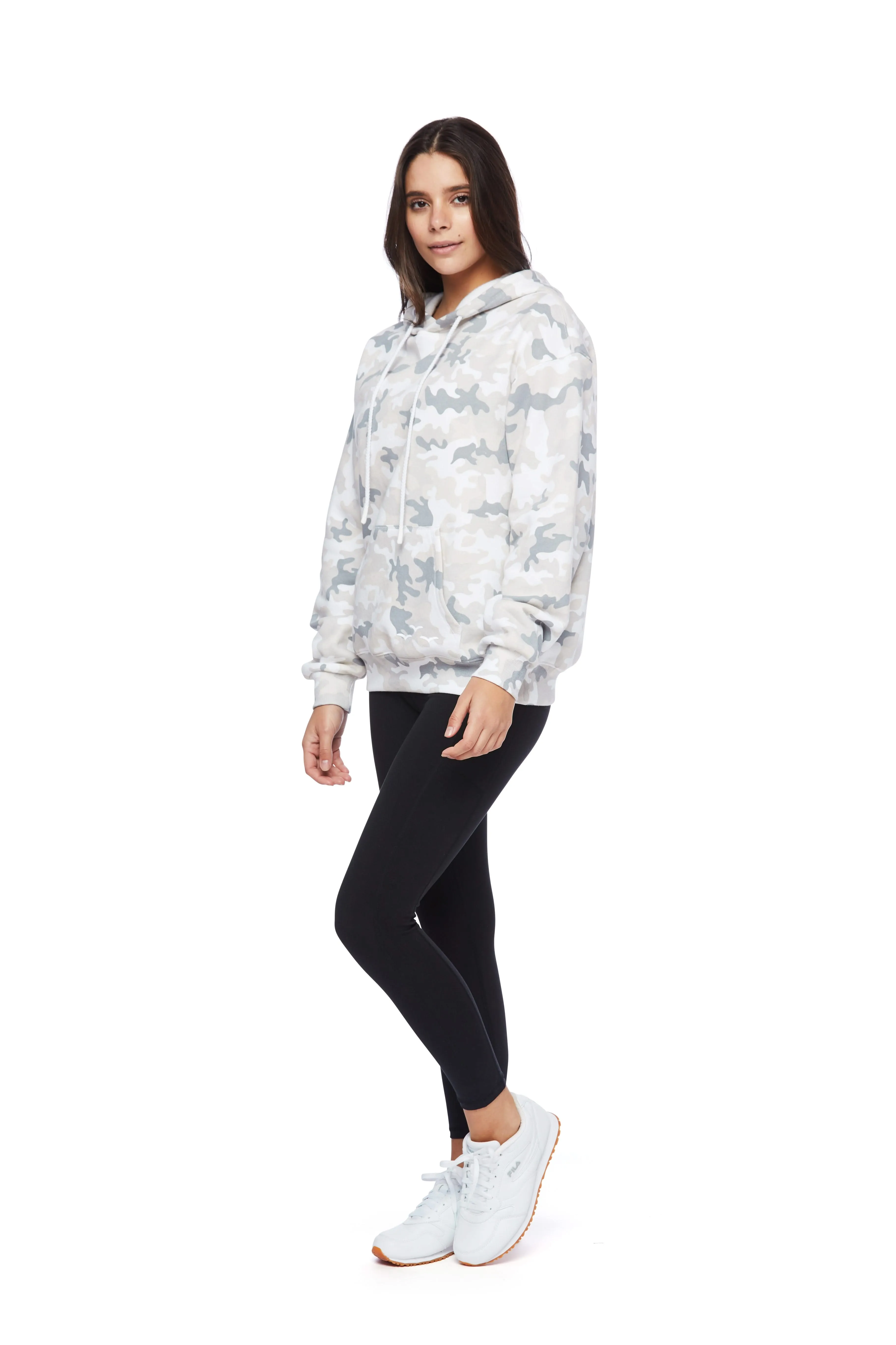 Fleece Oversized Hoodie in White Camo sold by Lazypants product image thumbnail 3
