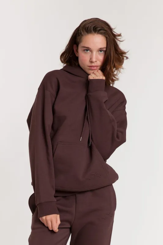 Women's Fleece Oversized Hoodie in Espresso made by Lazypants