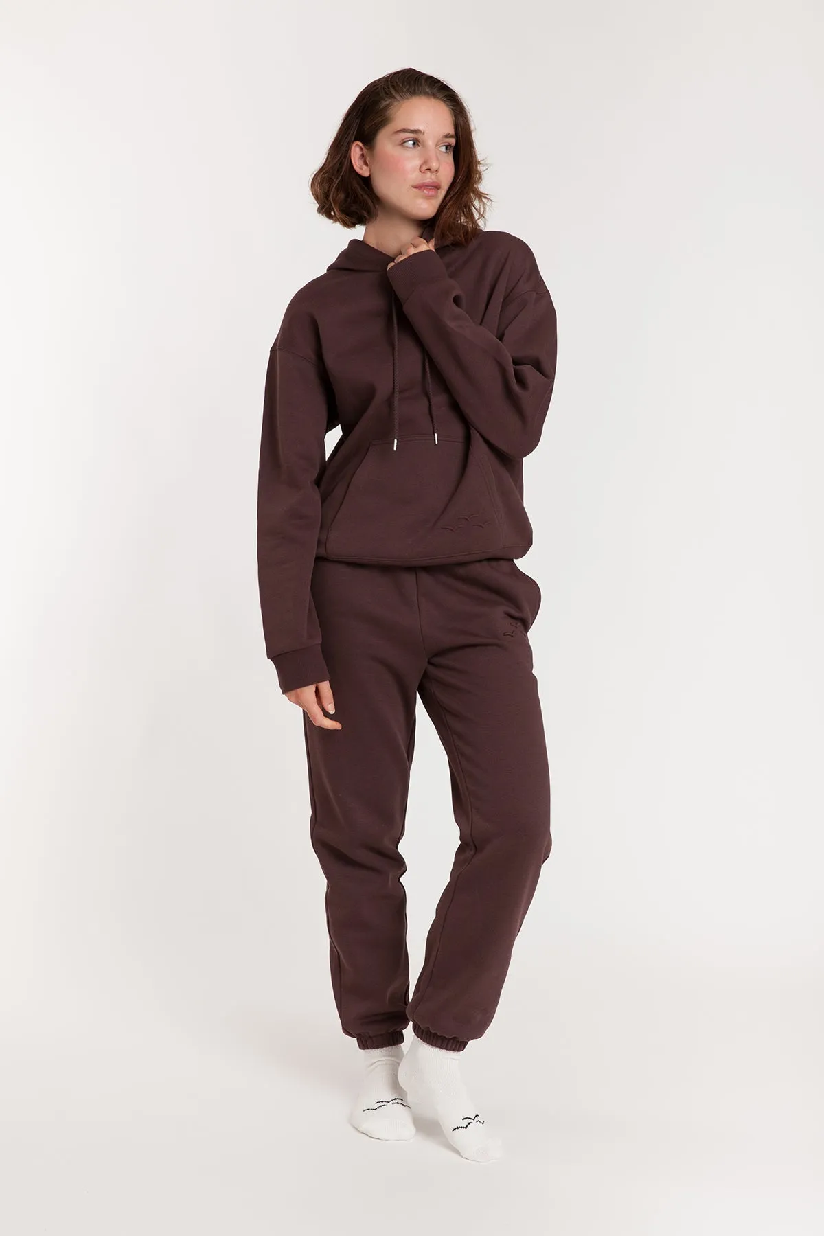 Women's Fleece Oversized Hoodie in Espresso sold by Lazypants product image thumbnail 2