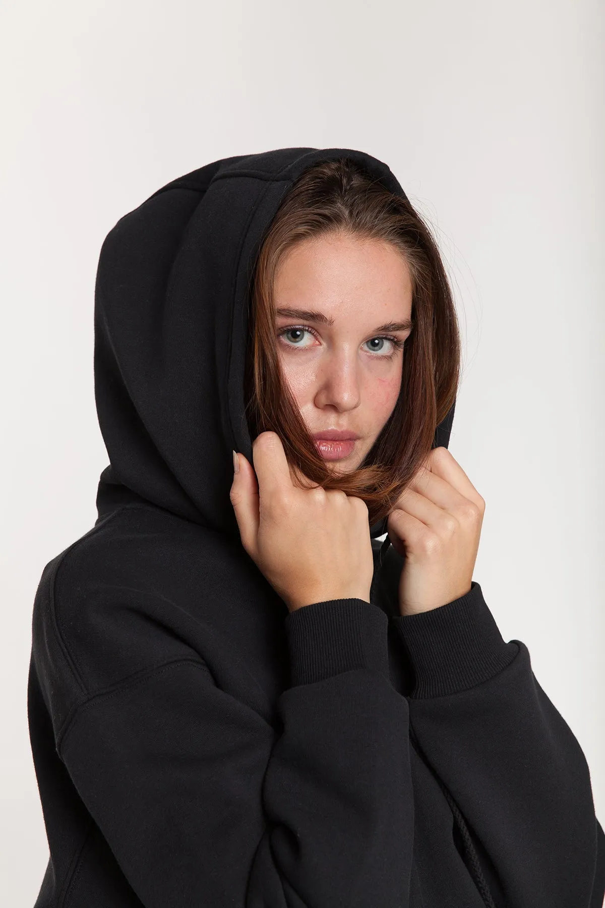 Fleece Oversized Hoodie in Black sold by Lazypants product image thumbnail 5
