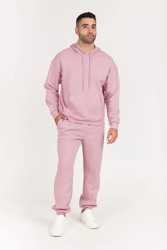 Men's Fleece Regular Fit Sweatpants in Rose made by Lazypants