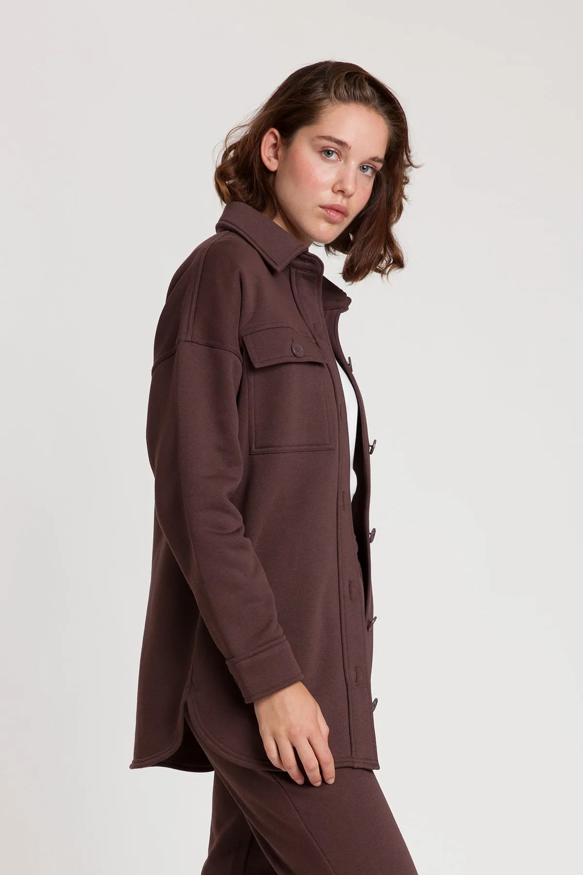 Fleece Shacket in Espresso sold by Lazypants product image thumbnail 3