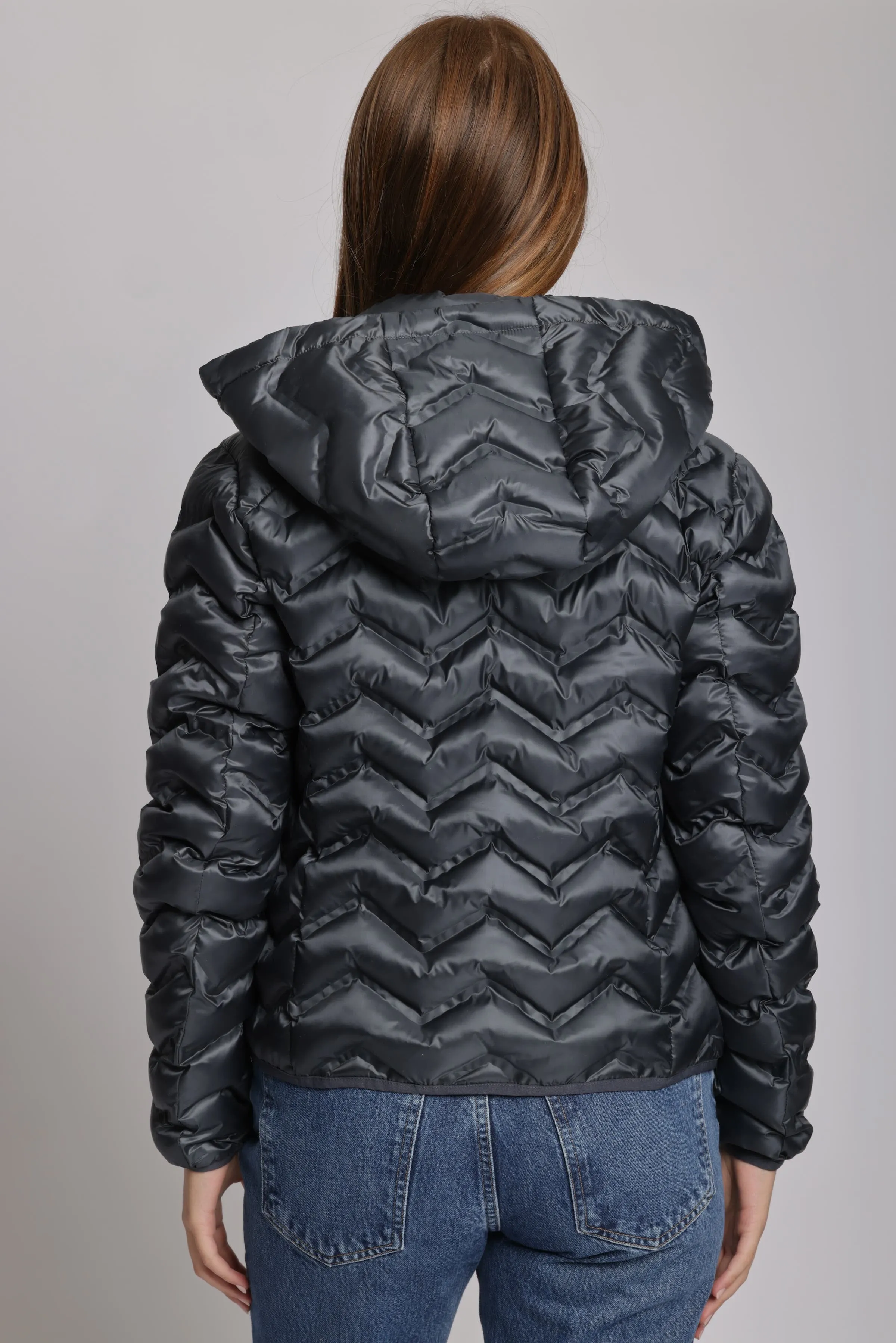 Women's packable puffer jacket in anthracite sold by Lazypants product image thumbnail 5