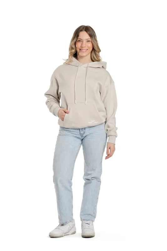 Fleece Oversized Hoodie in Bone made by Lazypants