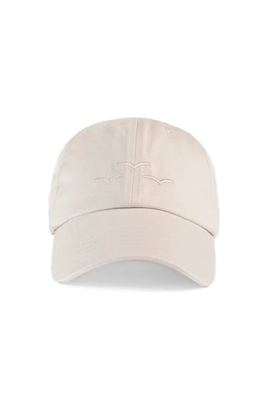 Washed cotton twill dad’s baseball cap in bone sold by Lazypants
