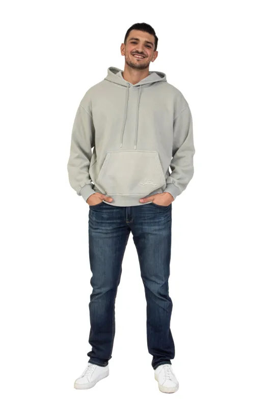 Men's Relaxed Fit Hoodie in Vintage Pearl Grey sold by Lazypants