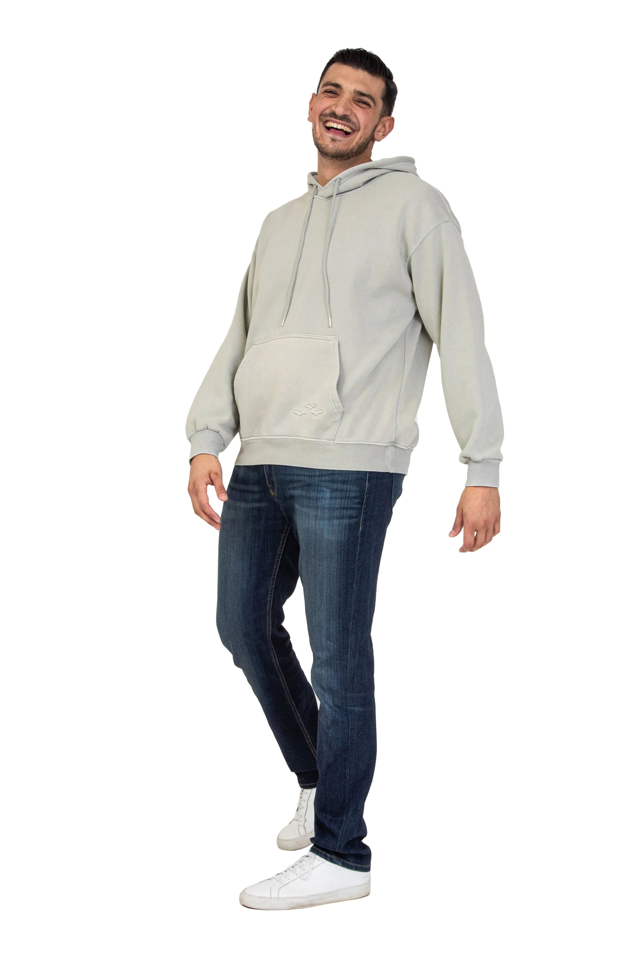 Men's Relaxed Fit Hoodie in Vintage Pearl Grey sold by Lazypants product image thumbnail 4