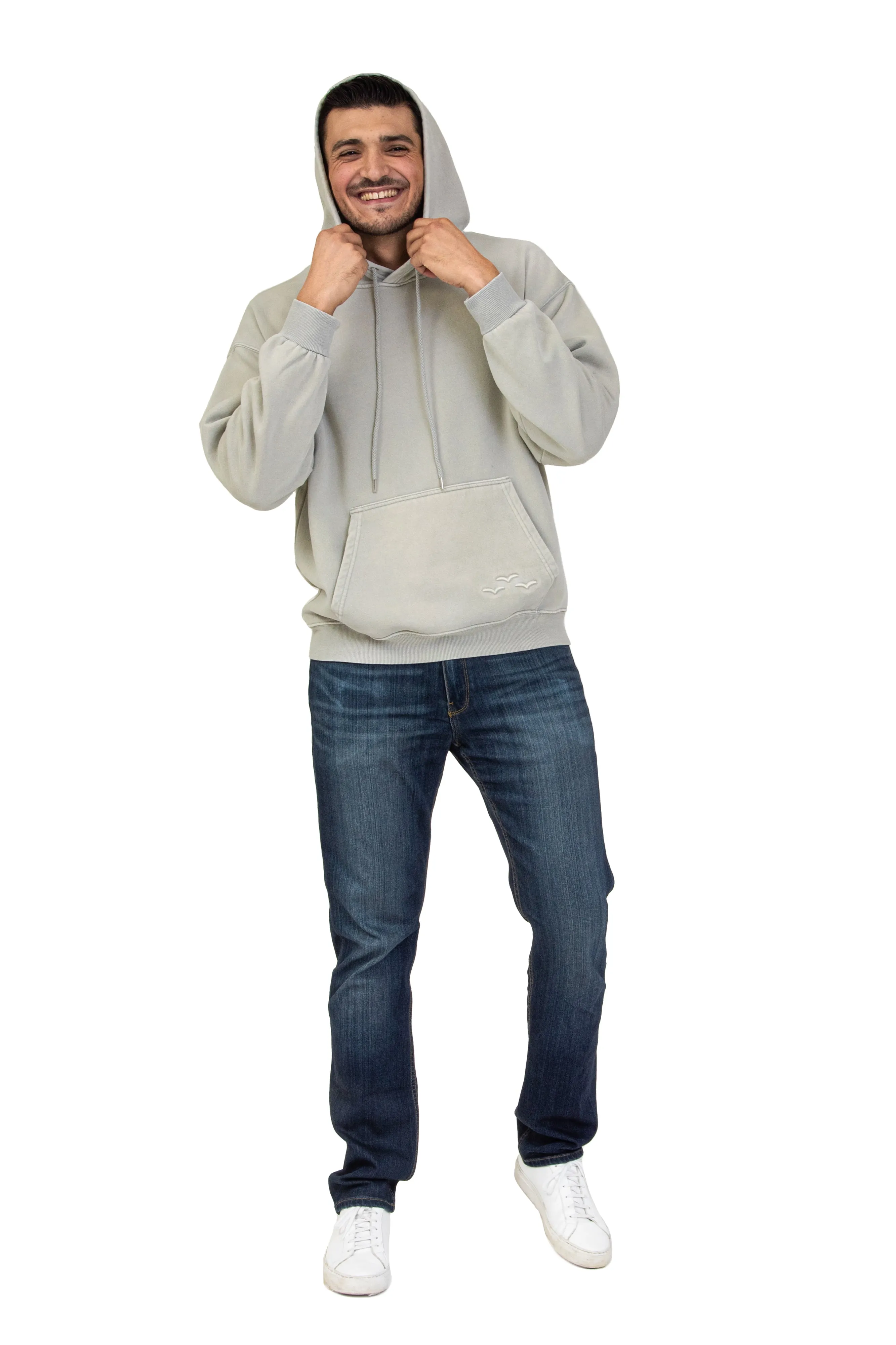 Men's Relaxed Fit Hoodie in Vintage Pearl Grey sold by Lazypants product image thumbnail 3