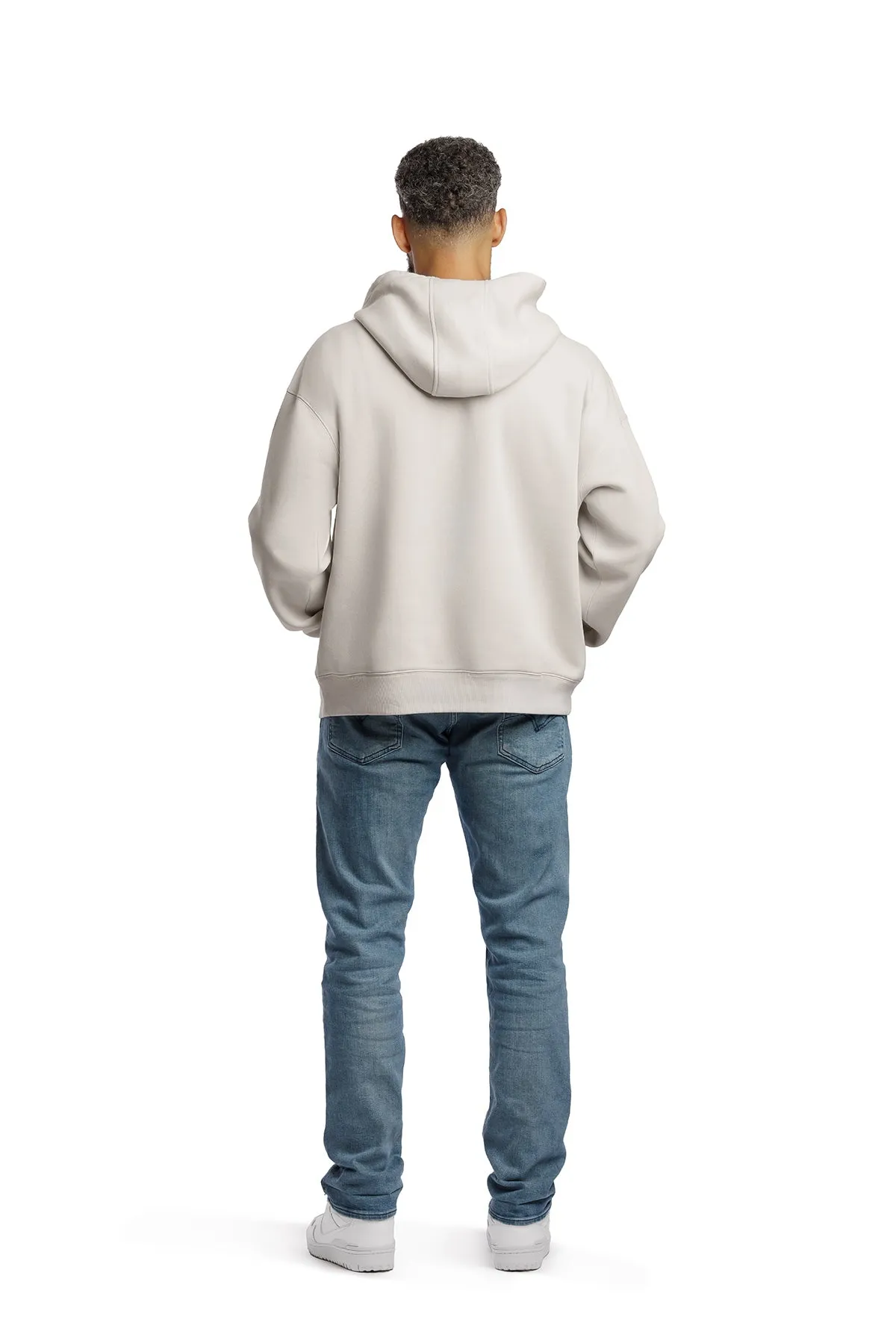 Men’s premium fleece relaxed hoodie in bone sold by Lazypants product image thumbnail 2