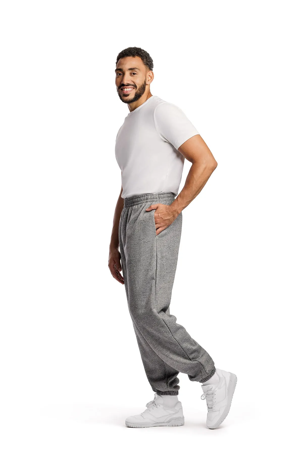 Men’s premium fleece sweatpants in Granite sold by Lazypants product image thumbnail 2