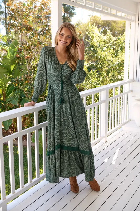 Ishana Print Sabrina Maxi sold by Lilac and Mila