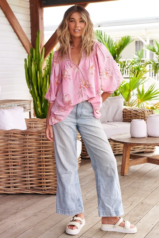 Seashells Print Florence Blouse sold by Lilac and Mila
