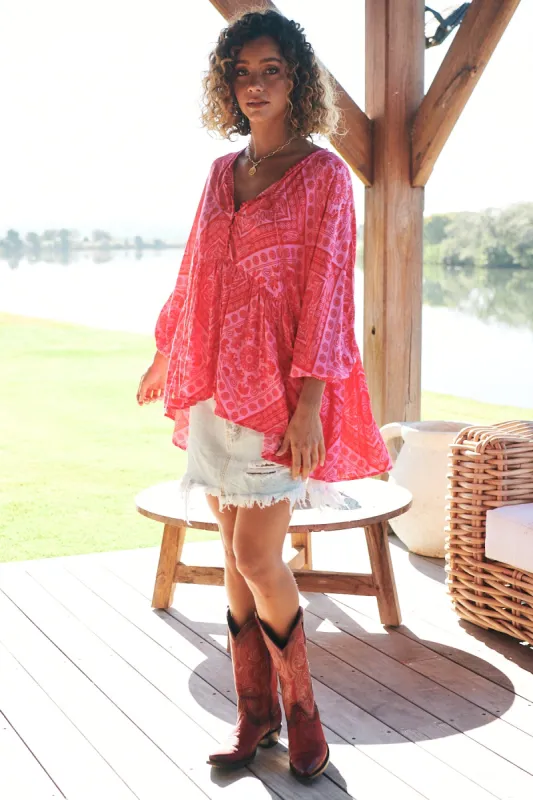 Amore Print Chloe Top sold by Lilac and Mila