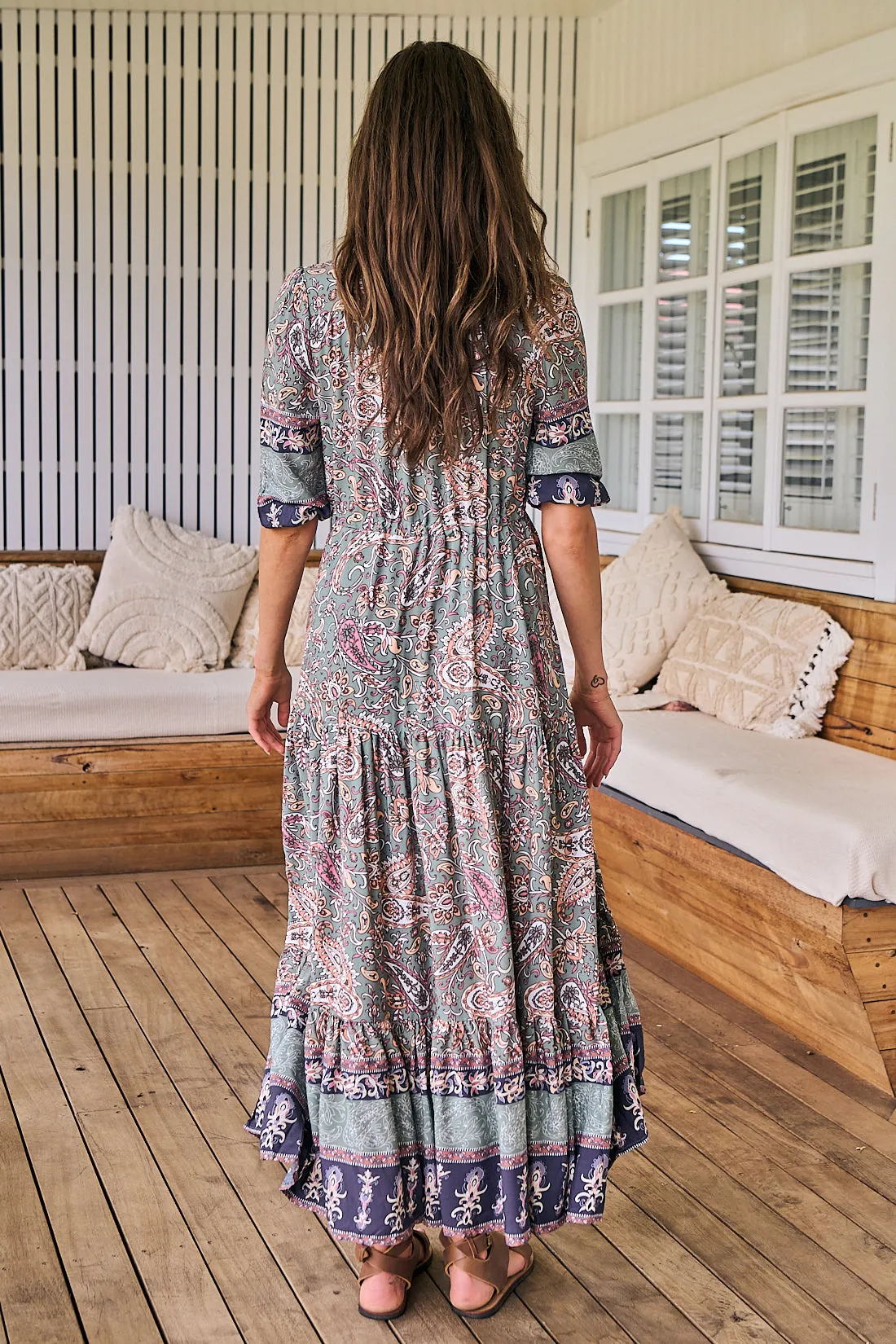 Olivine Print Tessa Maxi sold by Lilac and Mila product image thumbnail 5