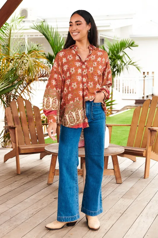 Suraya Print Novella Blouse sold by Lilac and Mila