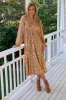 Solara Print Boheme Long Sleeve Midi sold by Lilac and Mila