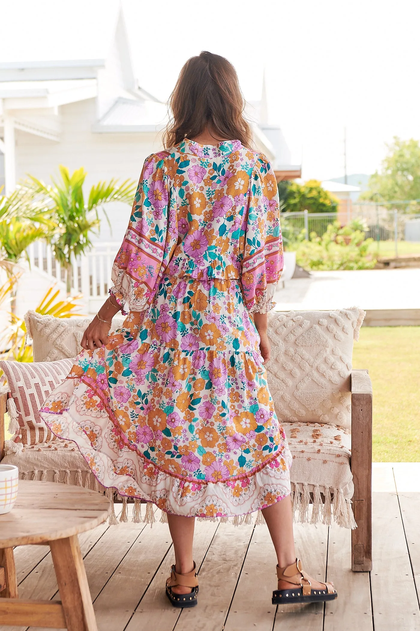 Lilia Print Jasmine Midi Dress sold by Lilac and Mila product image thumbnail 4