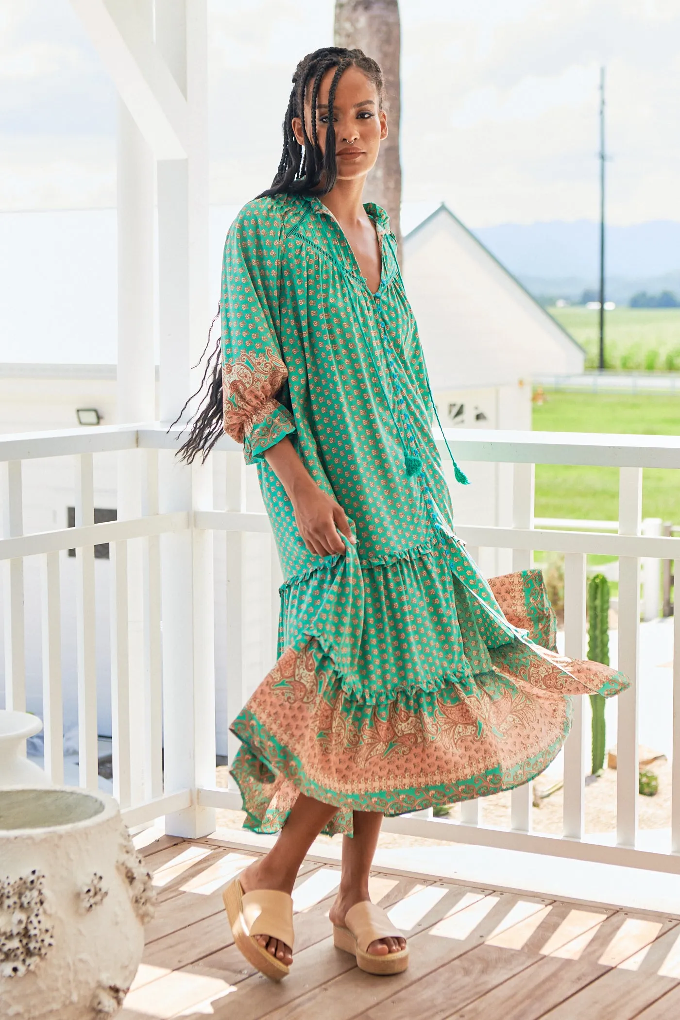 Jade Print Briana Dress sold by Lilac and Mila product image thumbnail 4