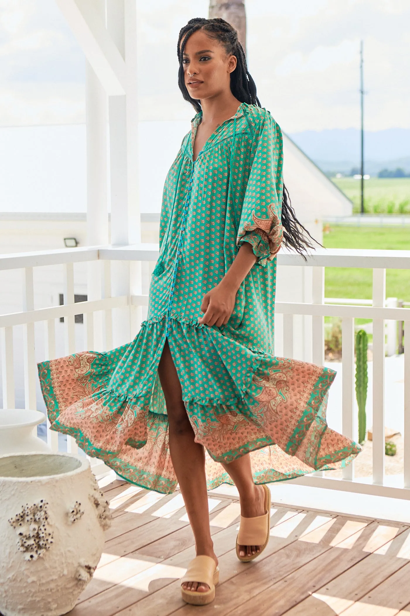 Jade Print Briana Dress sold by Lilac and Mila product image thumbnail 5