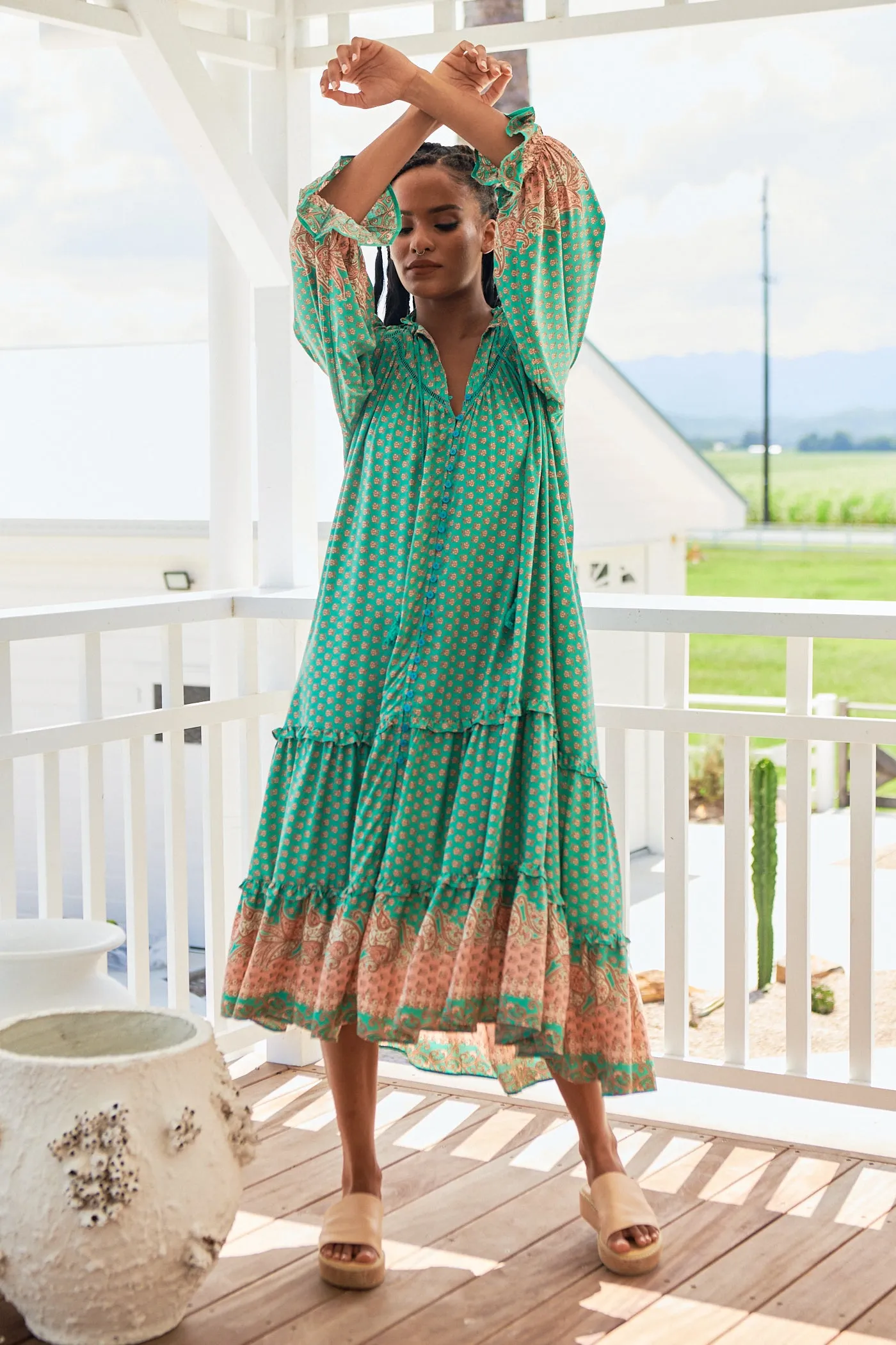 Jade Print Briana Dress sold by Lilac and Mila product image thumbnail 2