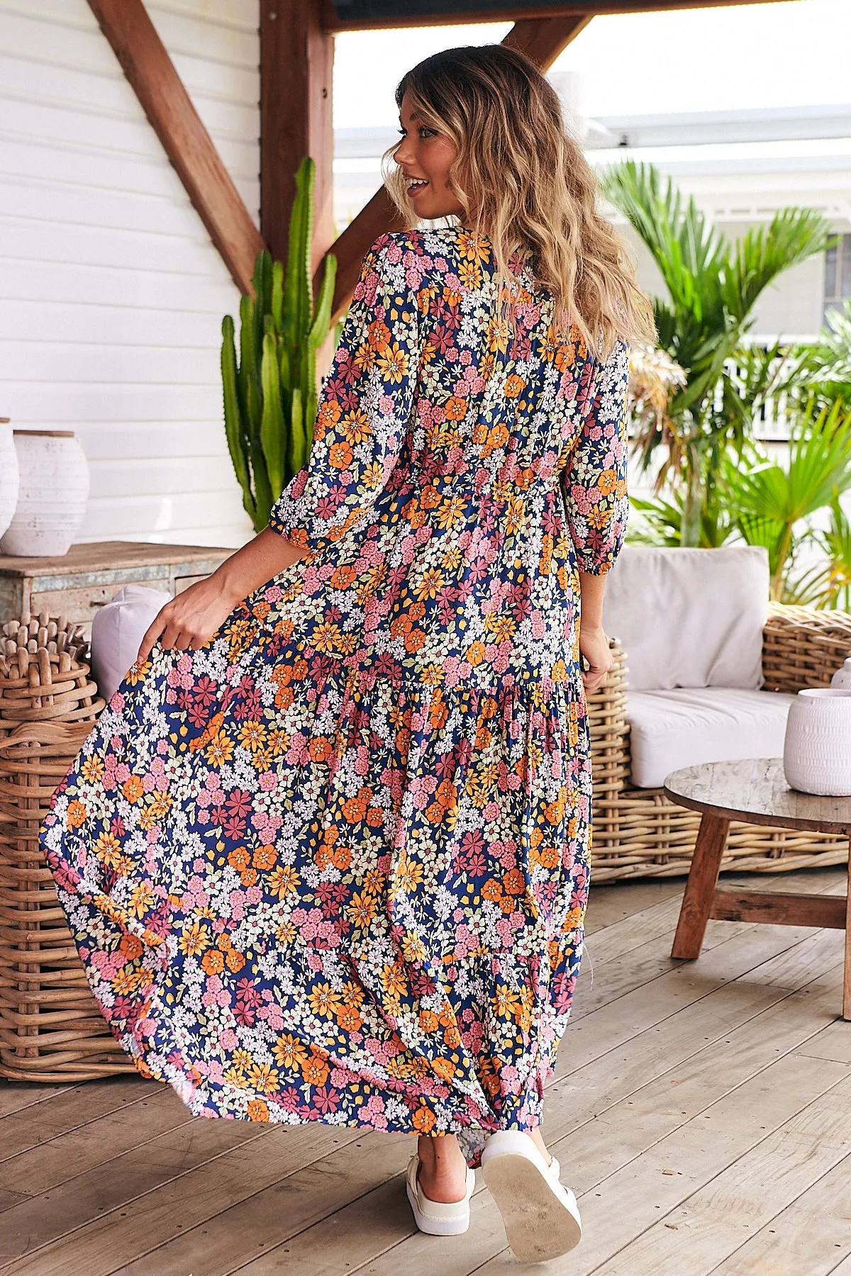 Flowers Print Tessa Maxi sold by Lilac and Mila product image thumbnail 4